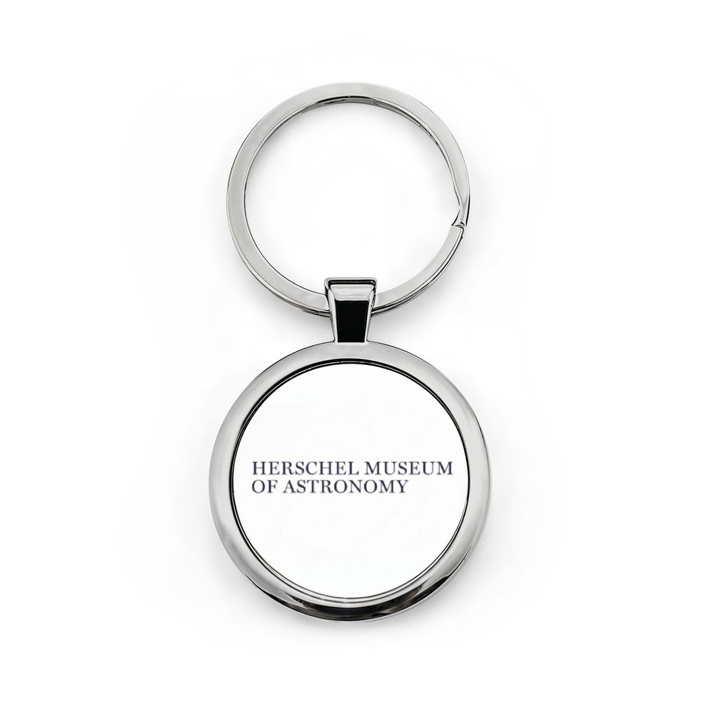 Herschel Museum of Astronomy Round Stainless Steel Keychain — Minimalist Souvenir
