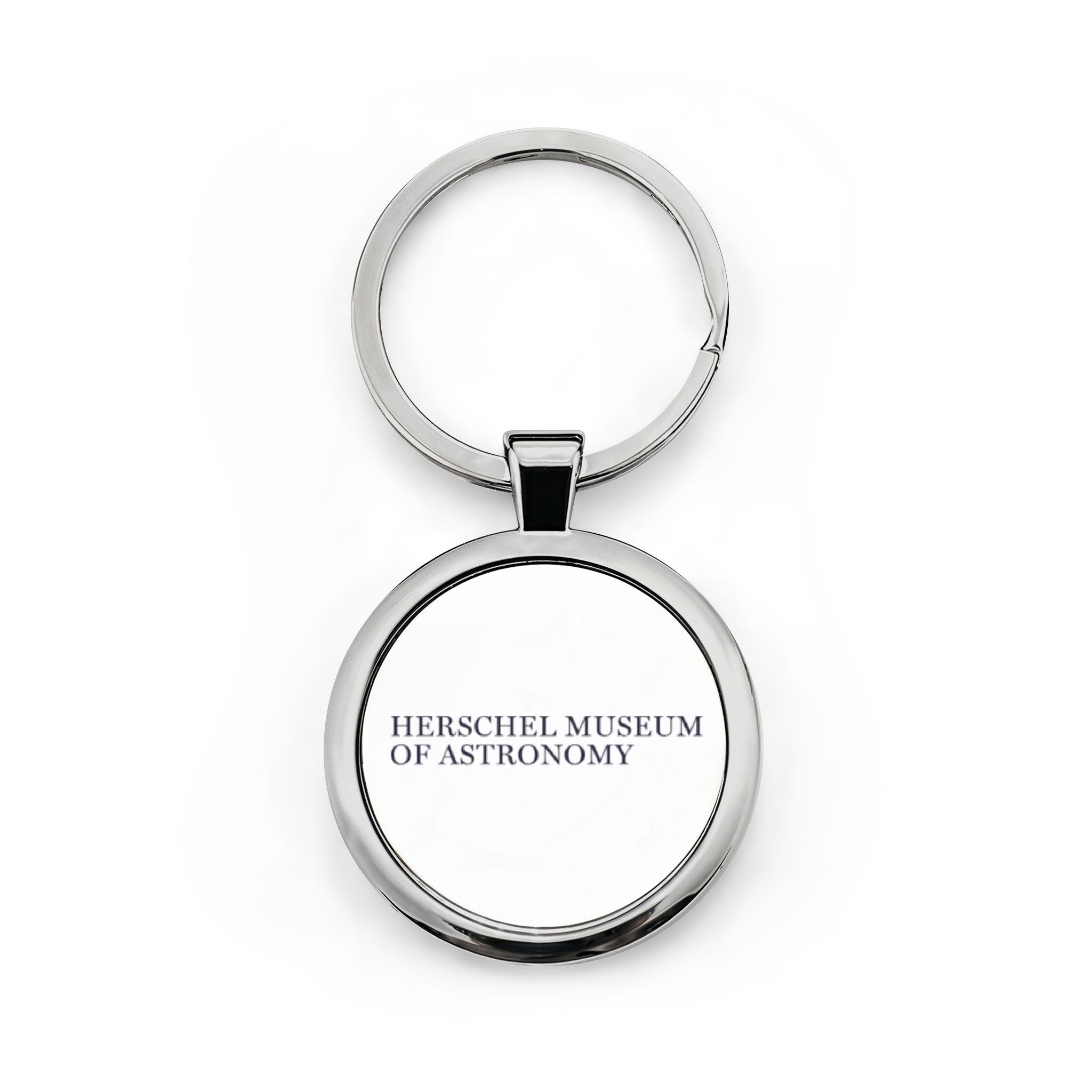 Herschel Museum of Astronomy Round Stainless Steel Keychain — Minimalist Souvenir