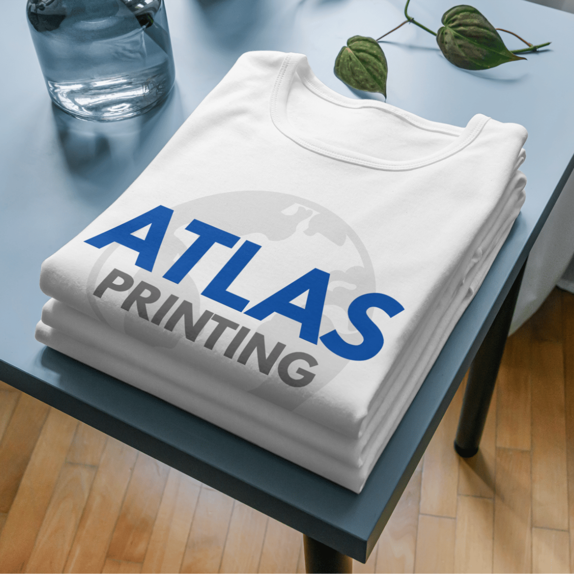 Atlas Print Example T-Shirt With Atlas Print Logo.