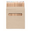 ARCOLOR 12 Coloured Pencils Set Natural Wood
