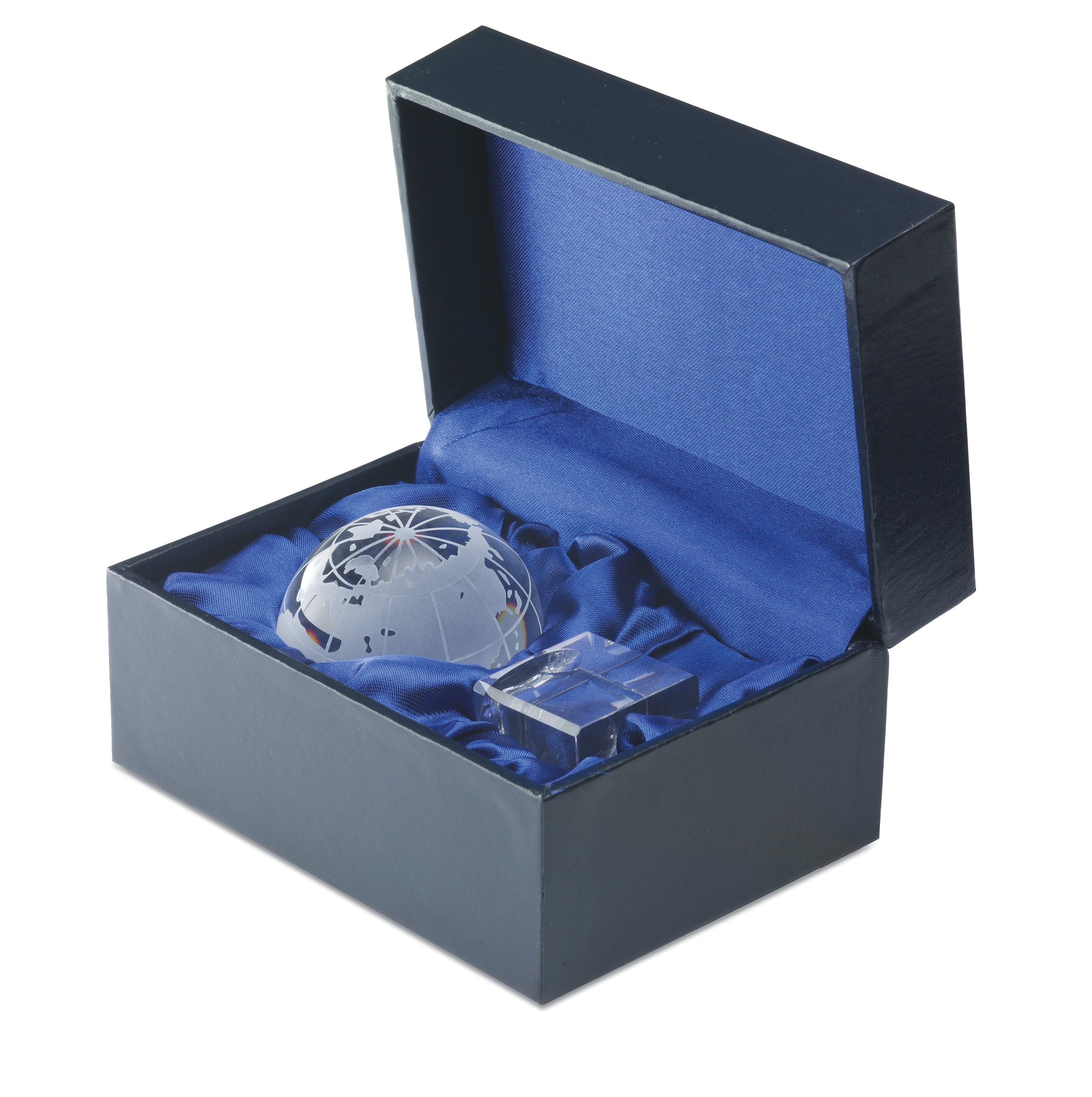 MUNDI Crystal Globe Glass Desk Paperweight