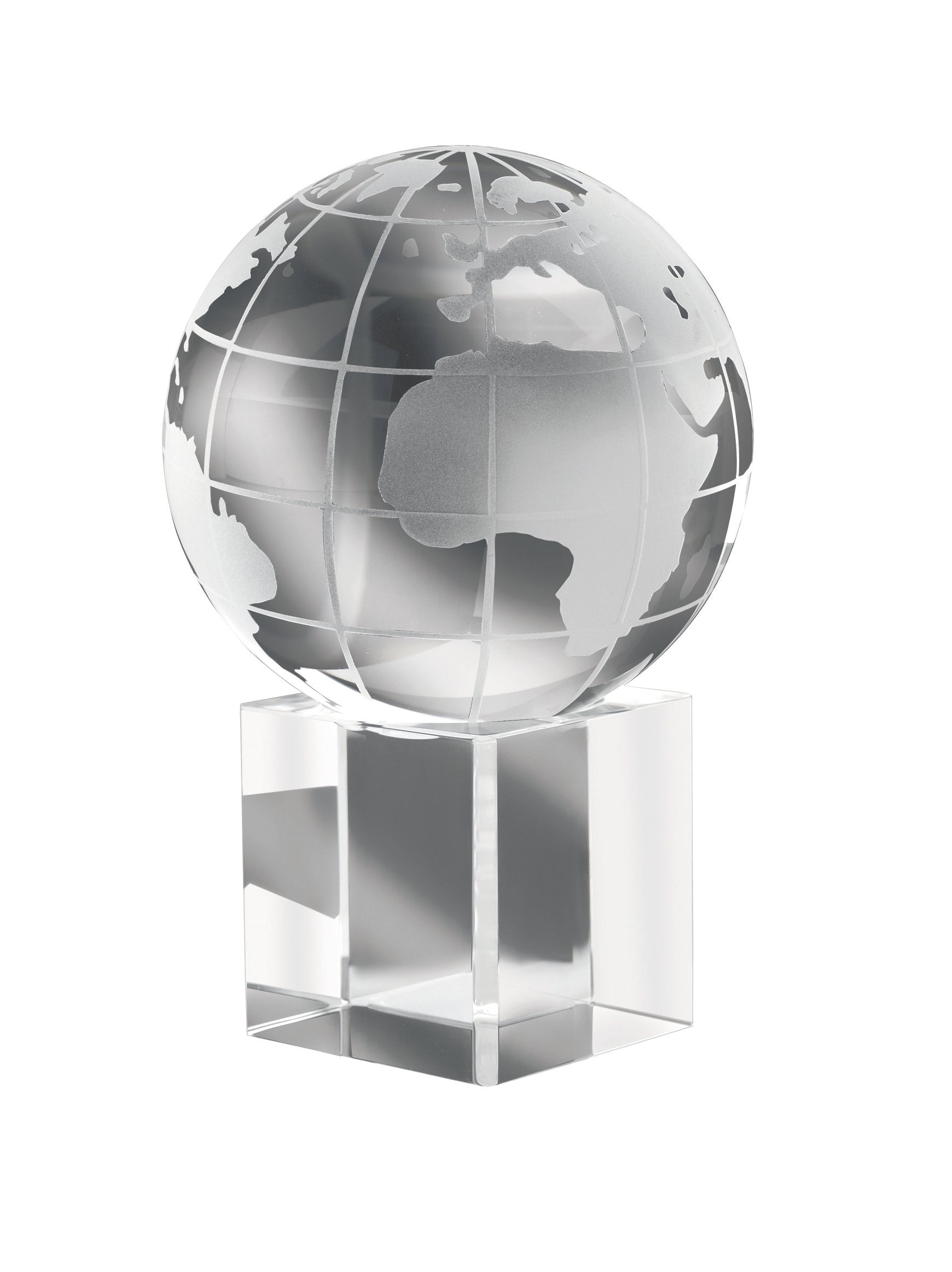 MUNDI Crystal Globe Glass Desk Paperweight