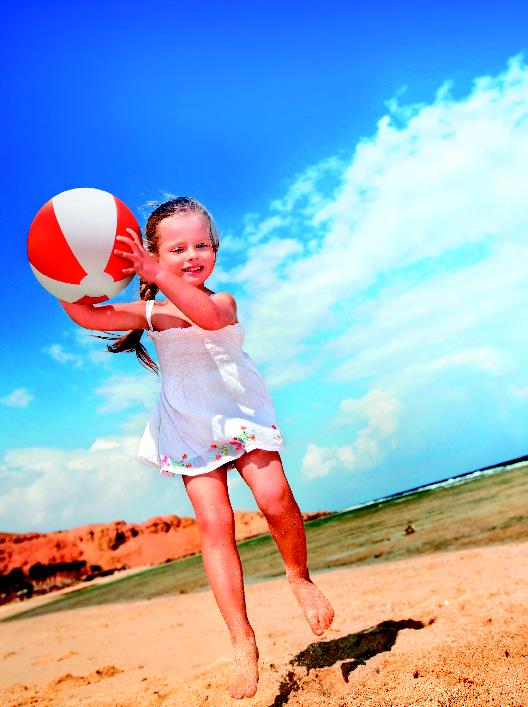 Playtime Inflatable Beach Ball with Coloured Stripes
