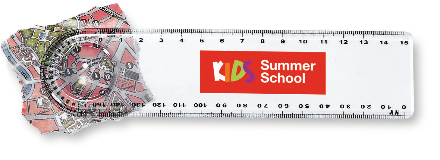 LASTA 15cm Ruler with Magnifier and Protractor