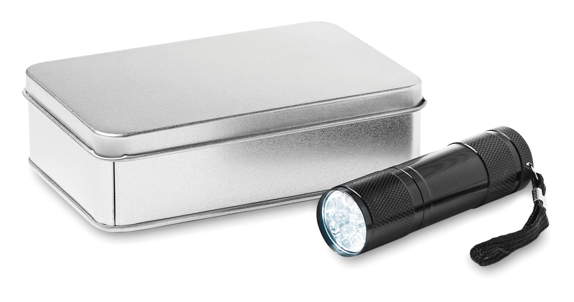 LED PLUS 9 LED Aluminium Torch in Tin Box