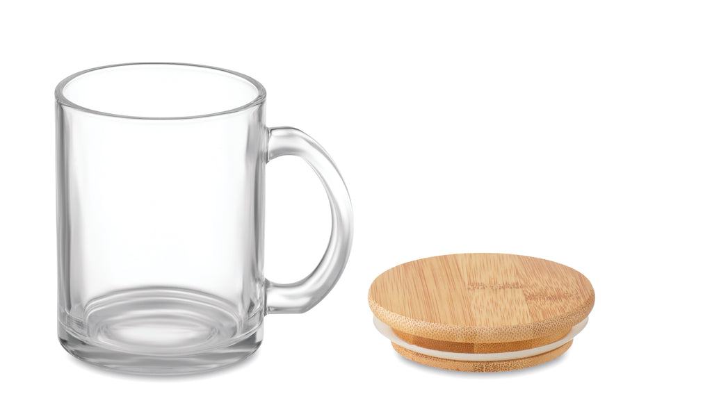 Celestial Recycled Glass Mug with Bamboo Lid