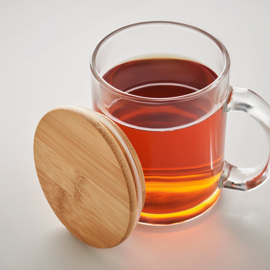 Celestial Recycled Glass Mug with Bamboo Lid