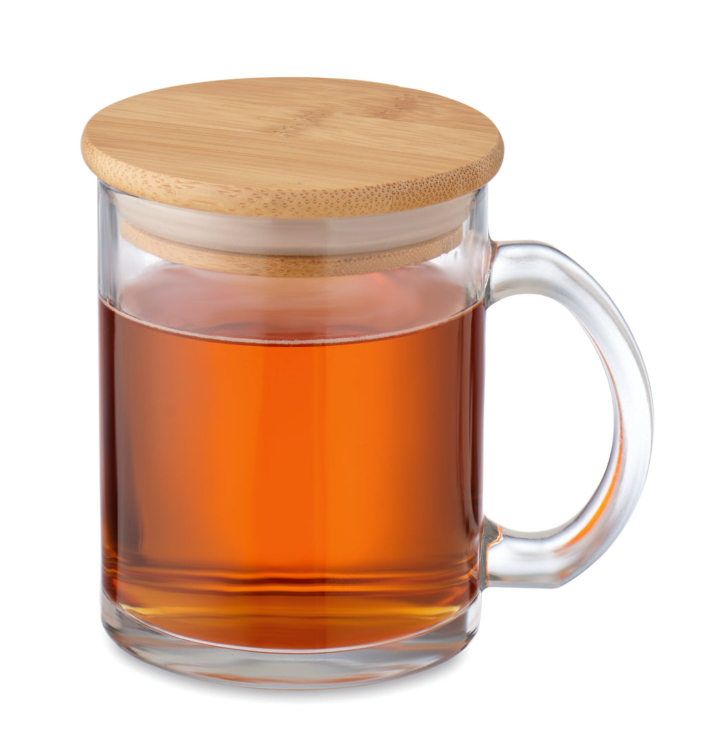 Celestial Recycled Glass Mug with Bamboo Lid
