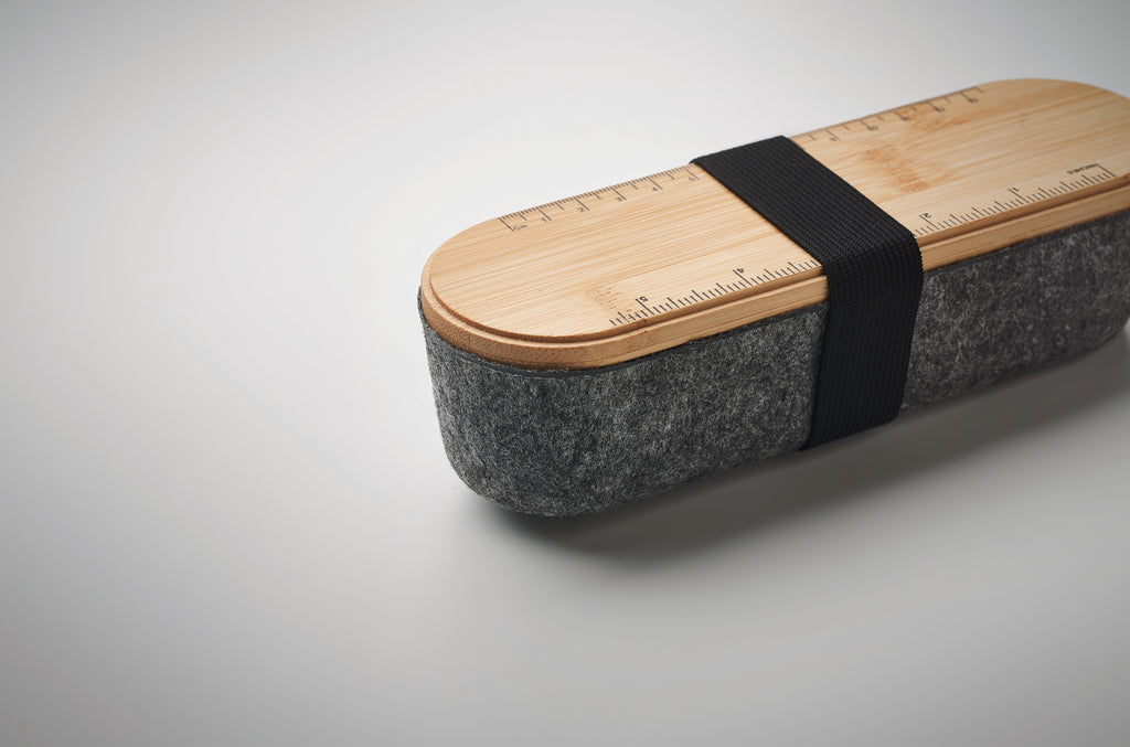 Mile RPET Felt Pencil Case with Bamboo Lid