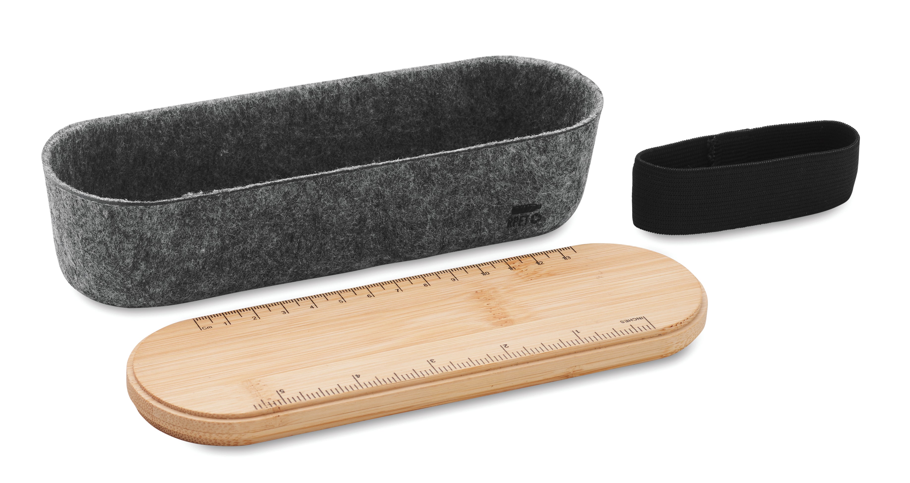 Mile RPET Felt Pencil Case with Bamboo Lid