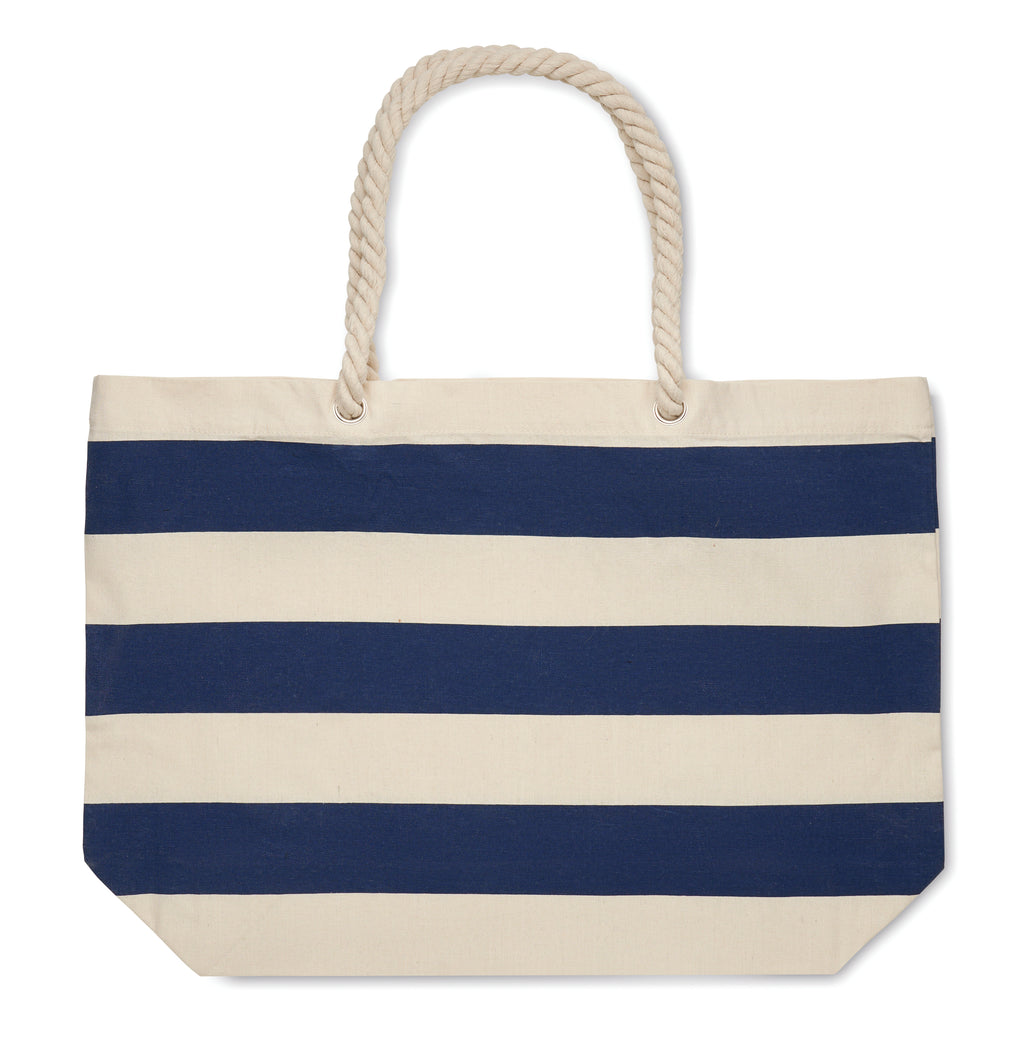 Heaven Stripe Cotton Beach Bag with Cord Handles