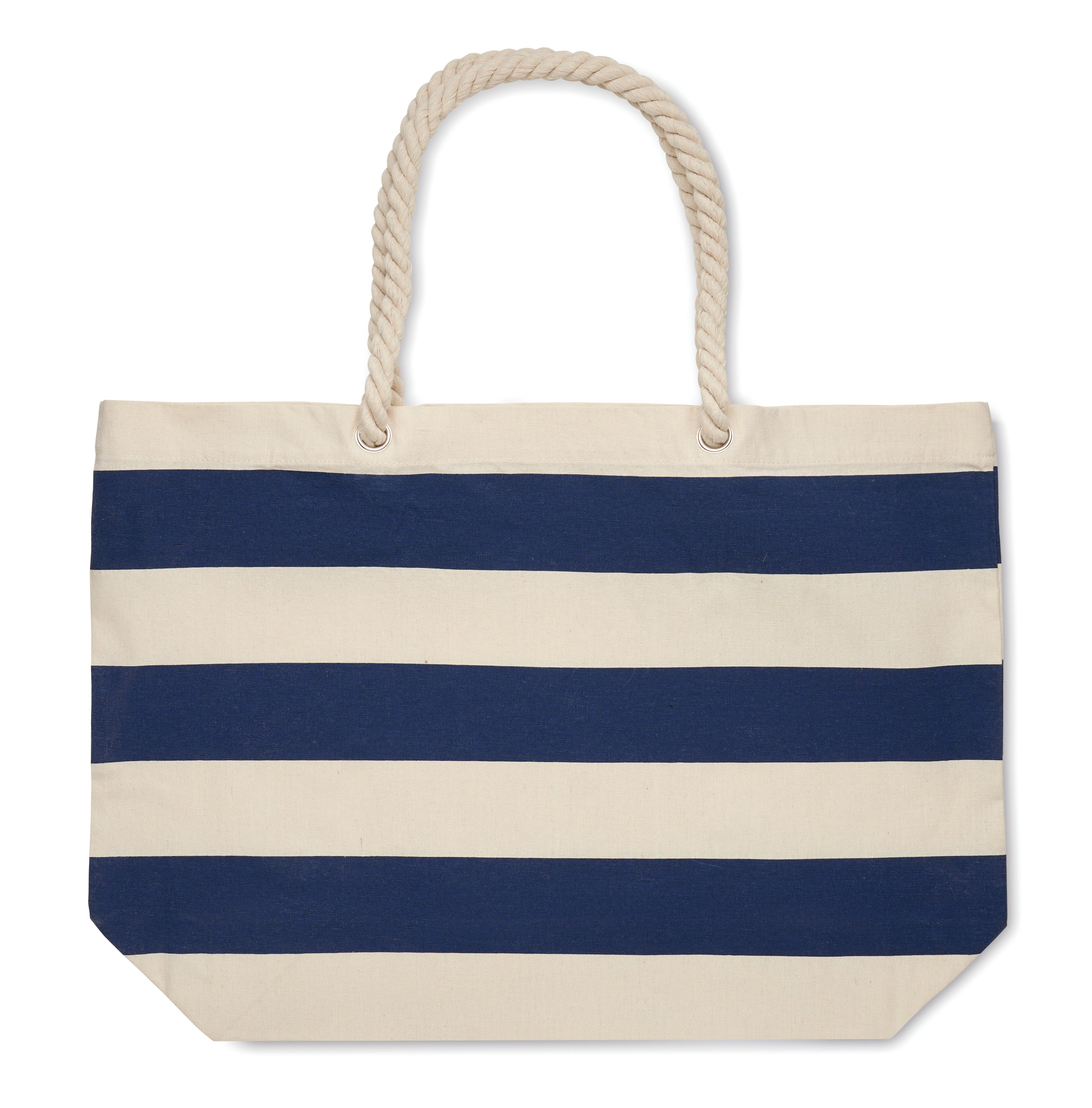 Heaven Stripe Cotton Beach Bag with Cord Handles