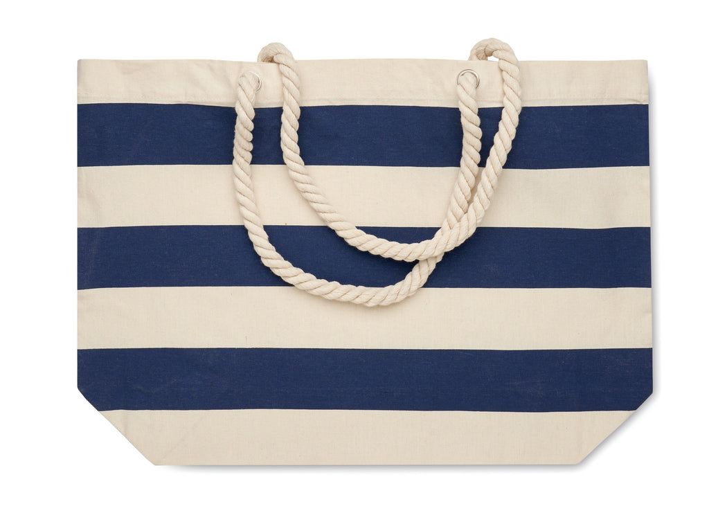 Heaven Stripe Cotton Beach Bag with Cord Handles