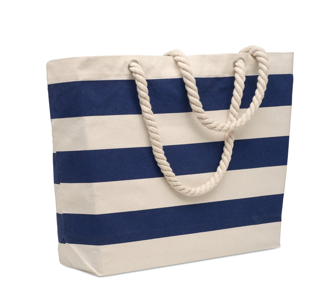 Heaven Stripe Cotton Beach Bag with Cord Handles