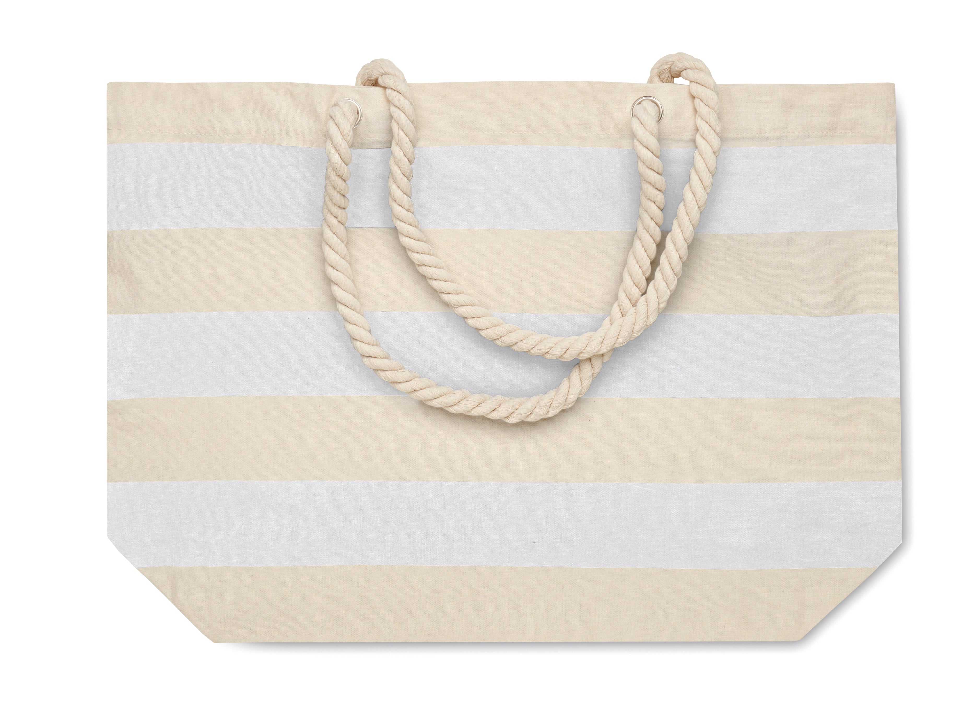 Heaven Stripe Cotton Beach Bag with Cord Handles