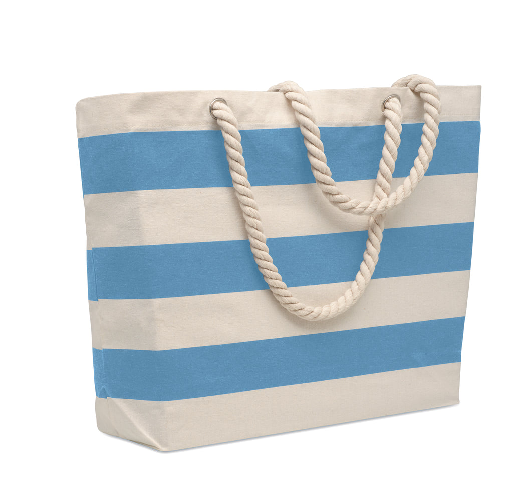 Heaven Stripe Cotton Beach Bag with Cord Handles