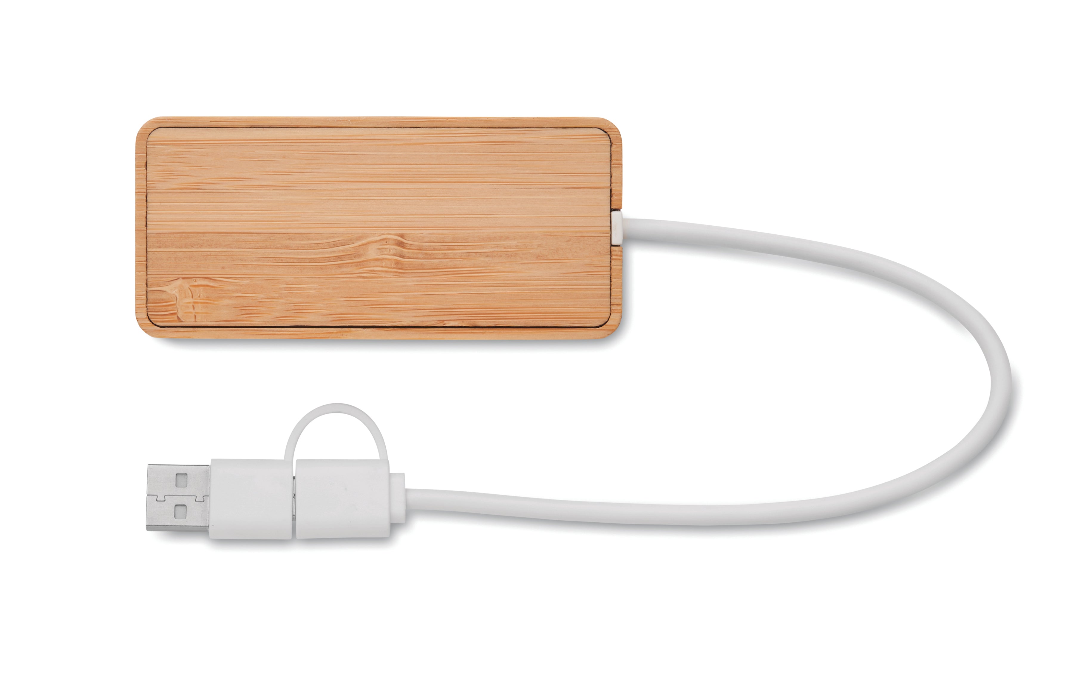 HUBBAM Bamboo USB Hub with 3 Ports