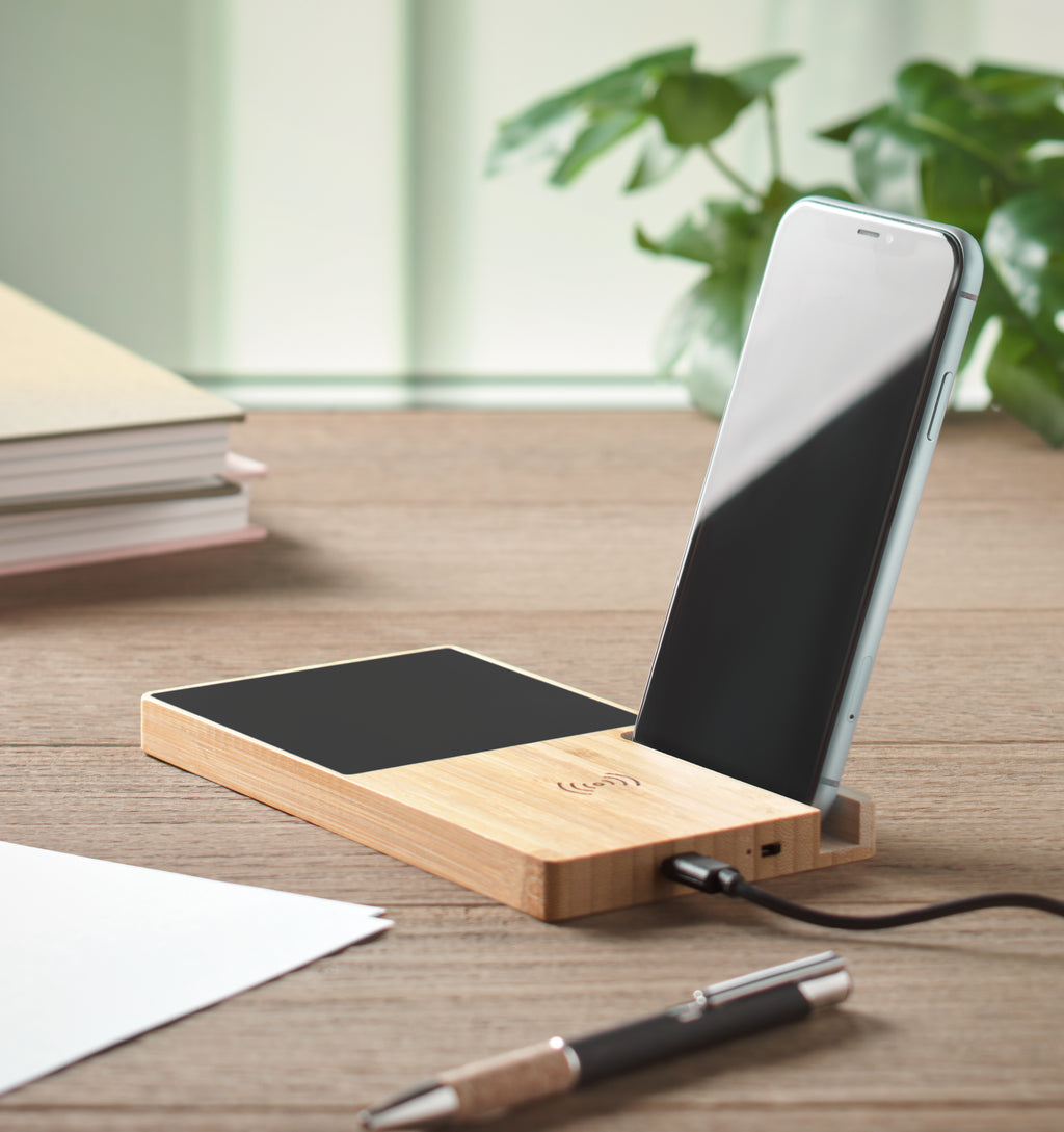 SIBIT Bamboo Wireless Charger with Mug Warmer