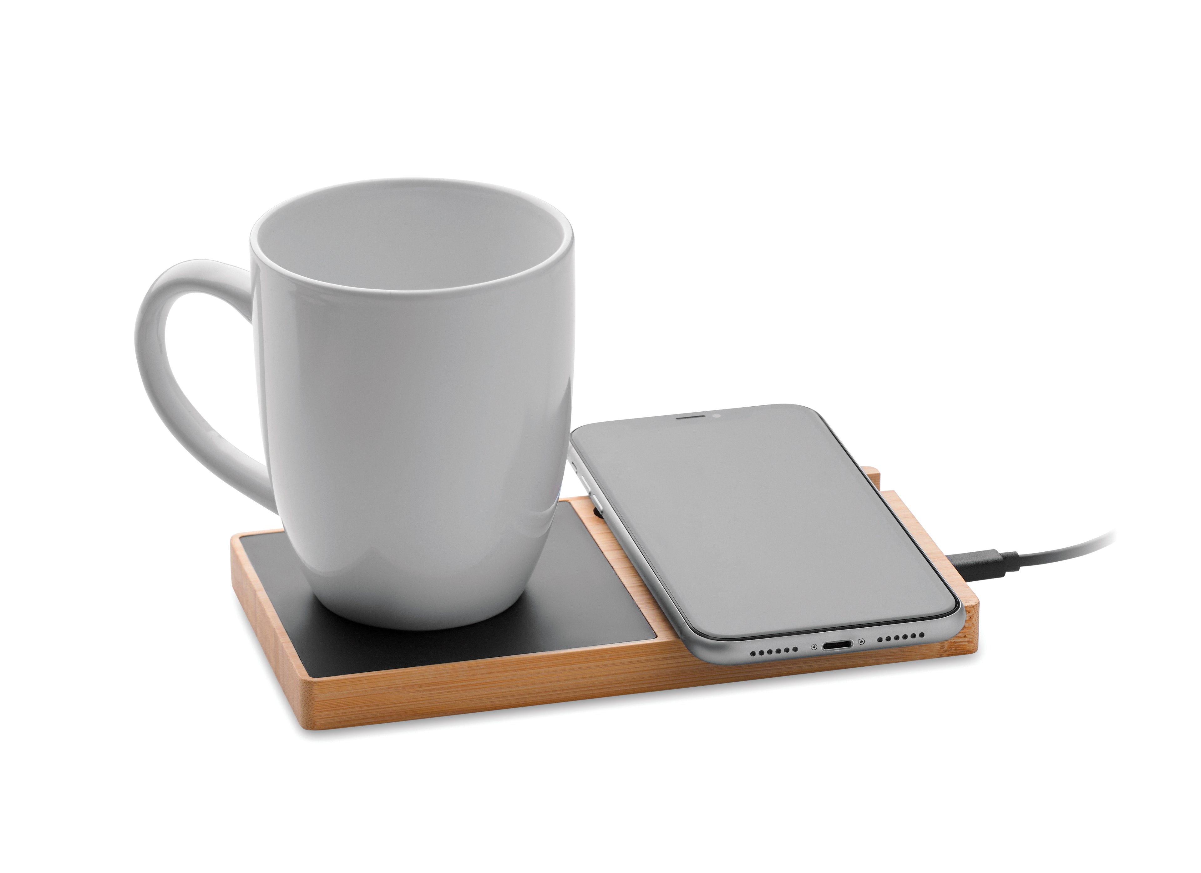 SIBIT Bamboo Wireless Charger with Mug Warmer