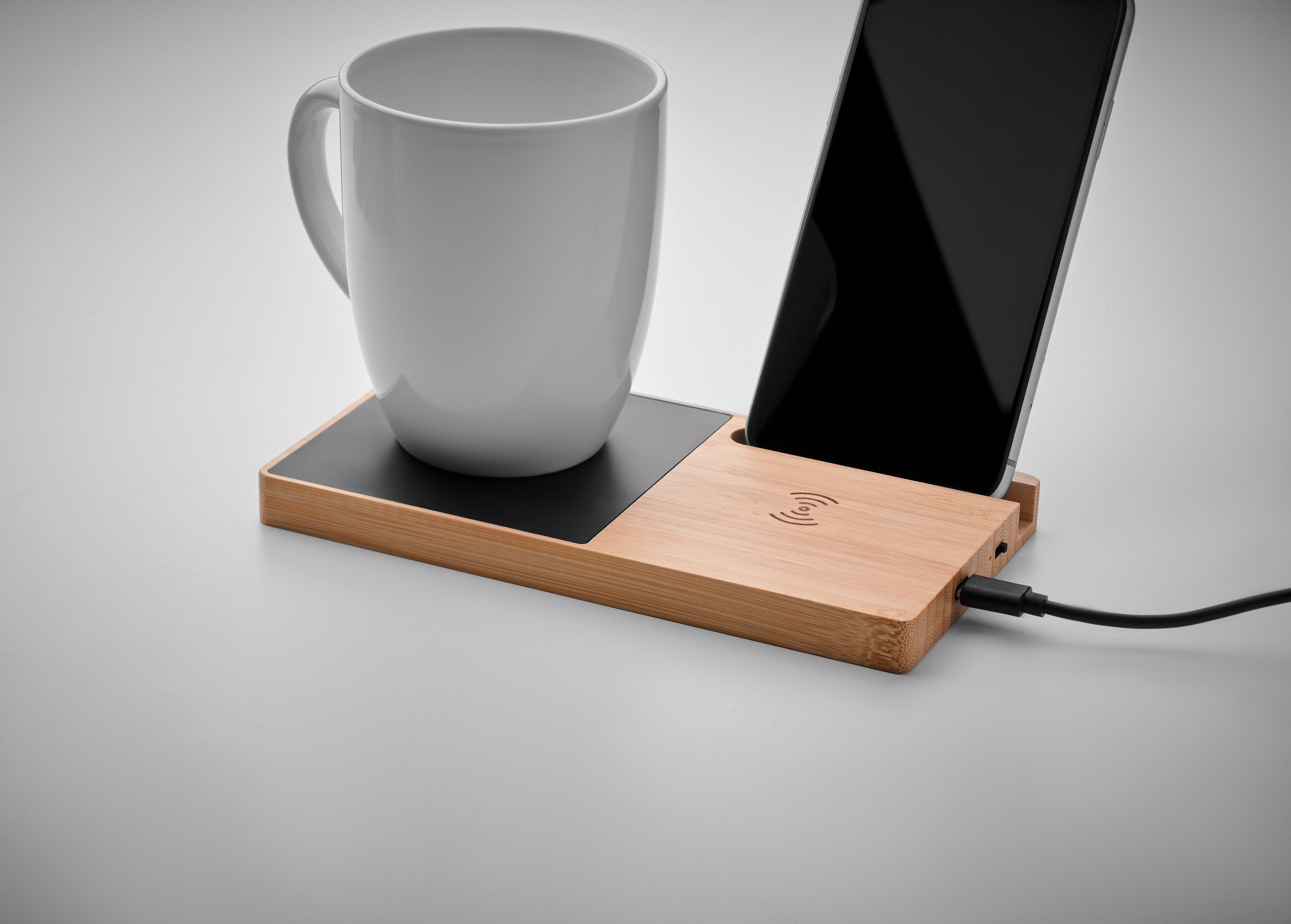 SIBIT Bamboo Wireless Charger with Mug Warmer
