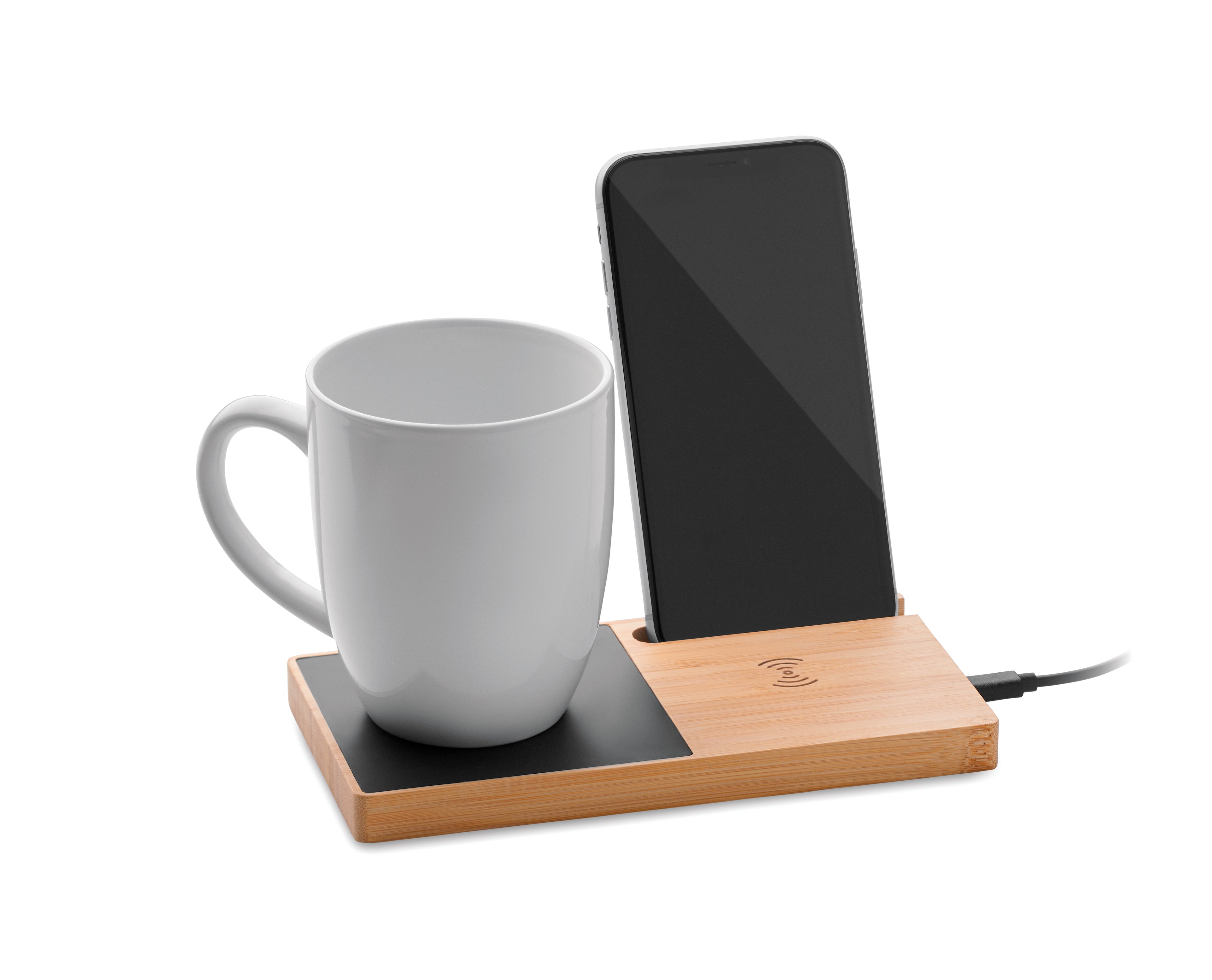 SIBIT Bamboo Wireless Charger with Mug Warmer