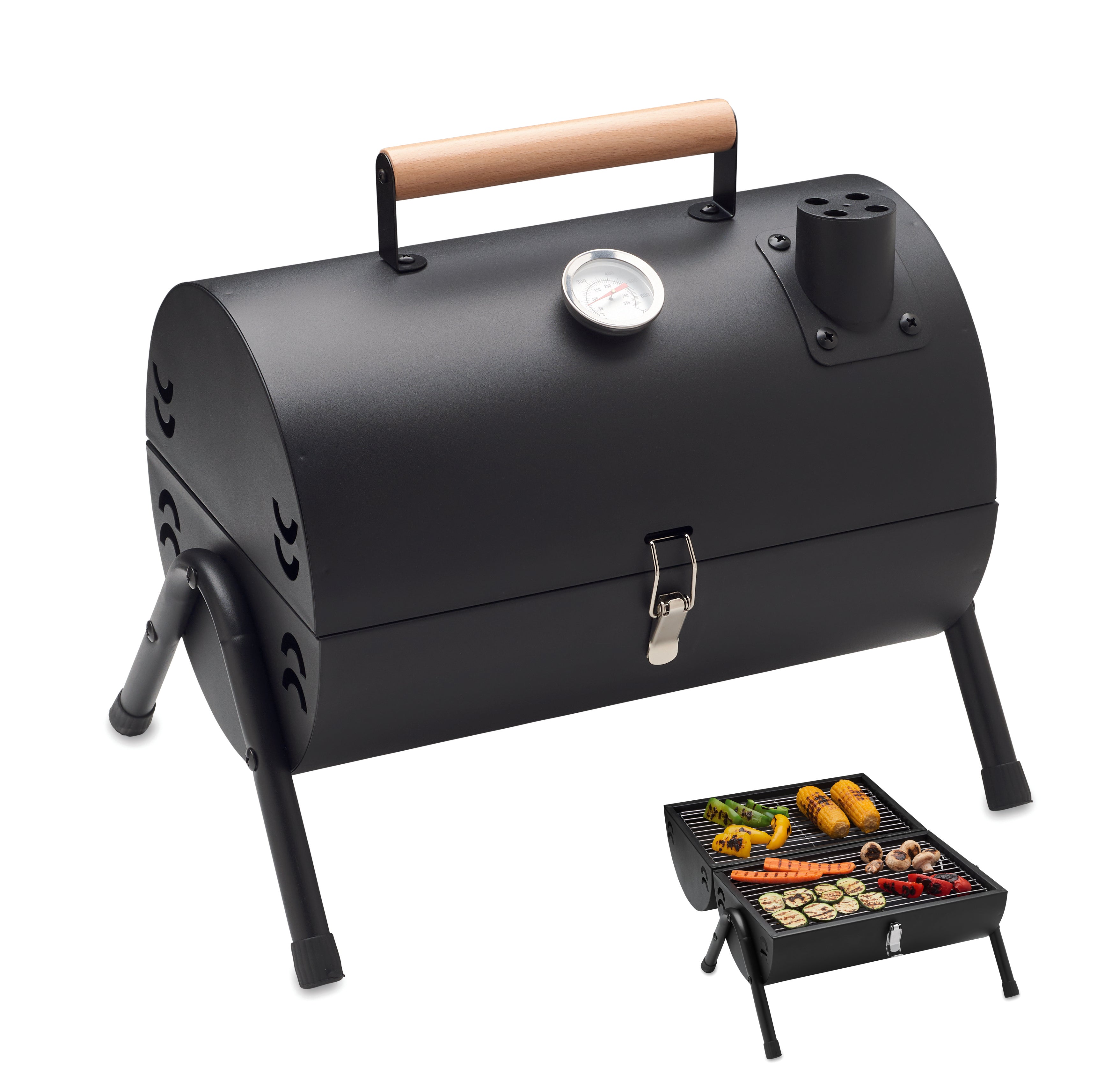 Chimey Portable Barrel Barbecue with Chimney