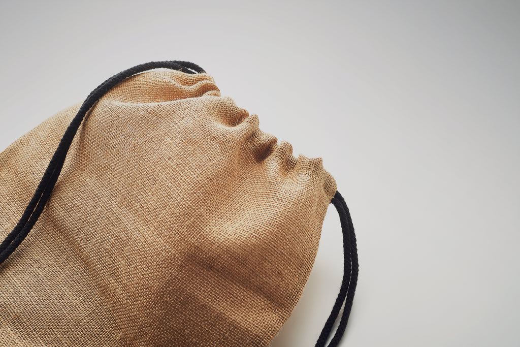 FUKURO Jute Drawstring Bag with Cotton Cord