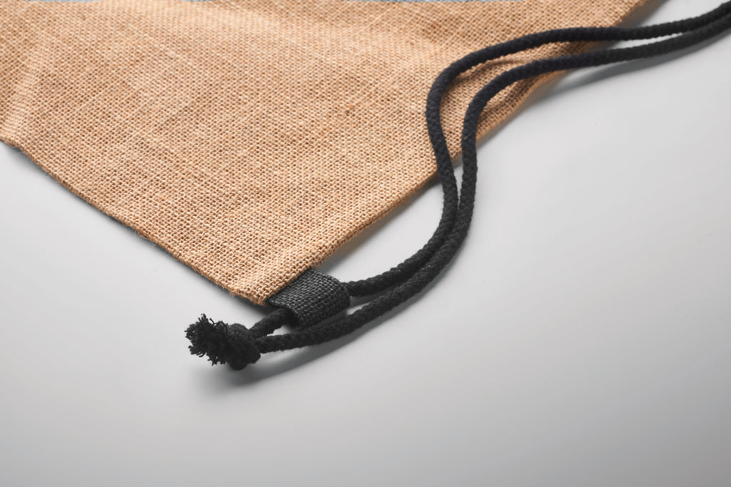 FUKURO Jute Drawstring Bag with Cotton Cord