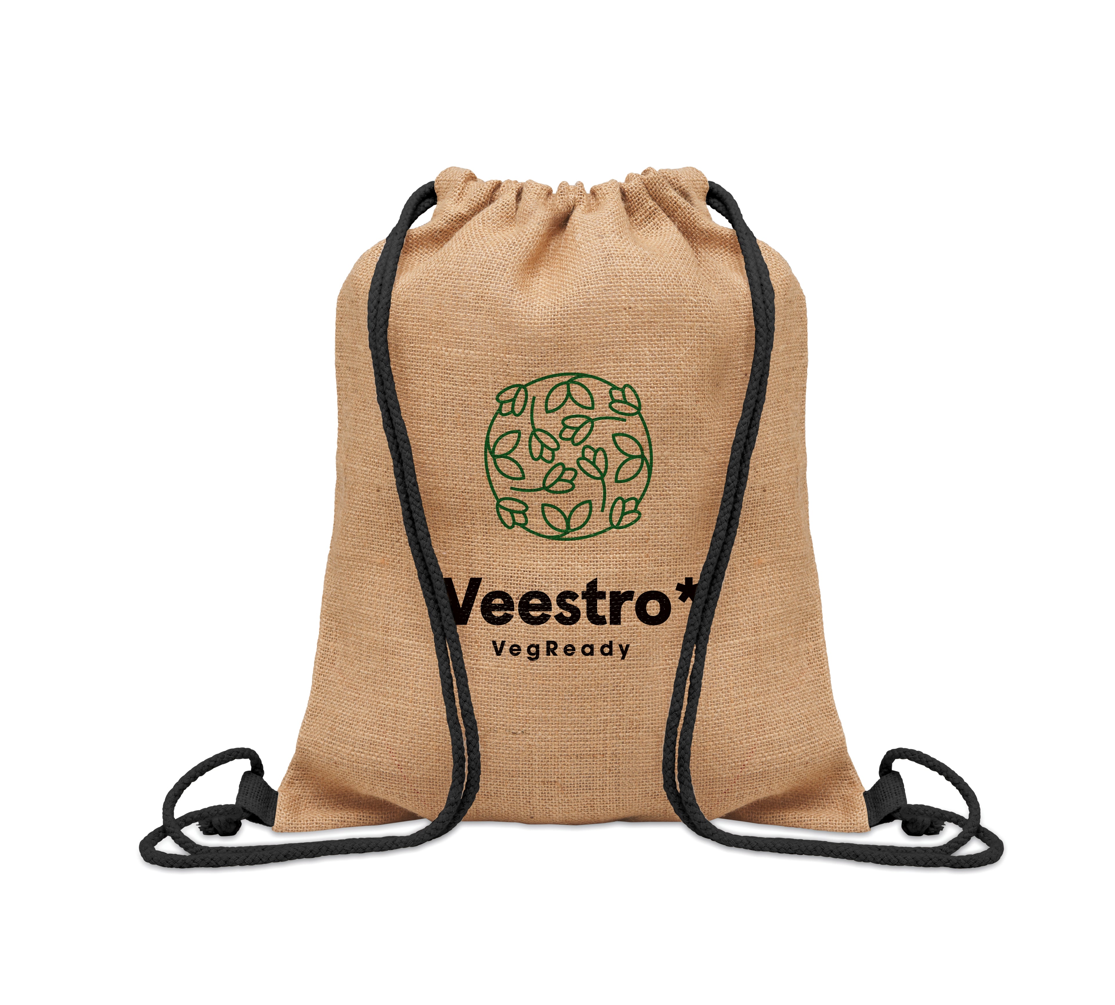 FUKURO Jute Drawstring Bag with Cotton Cord