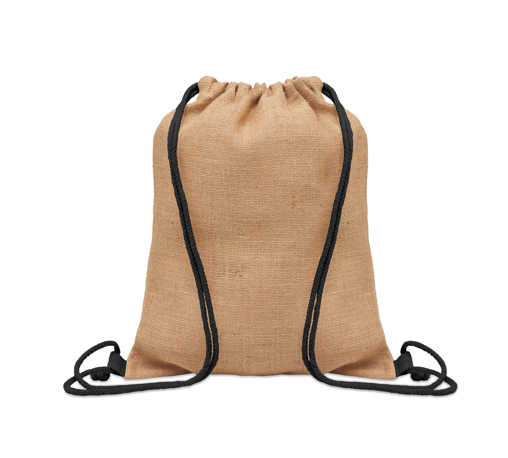 FUKURO Jute Drawstring Bag with Cotton Cord