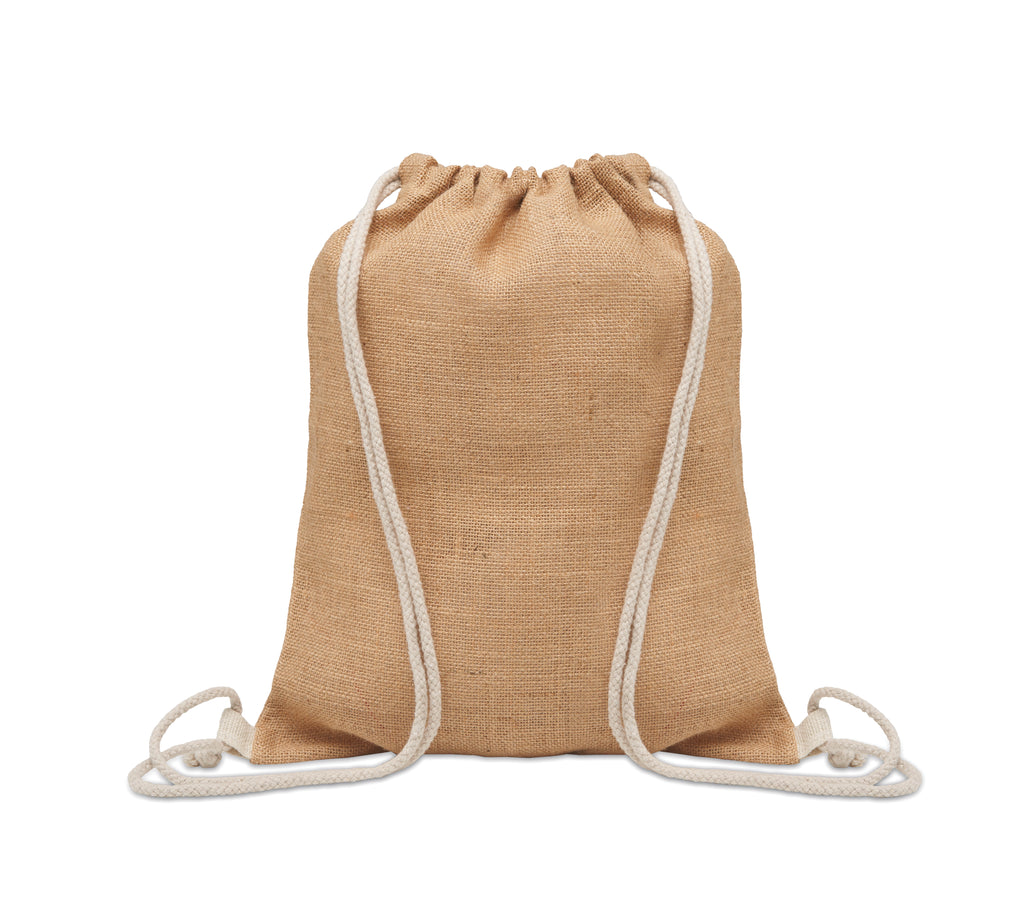 FUKURO Jute Drawstring Bag with Cotton Cord