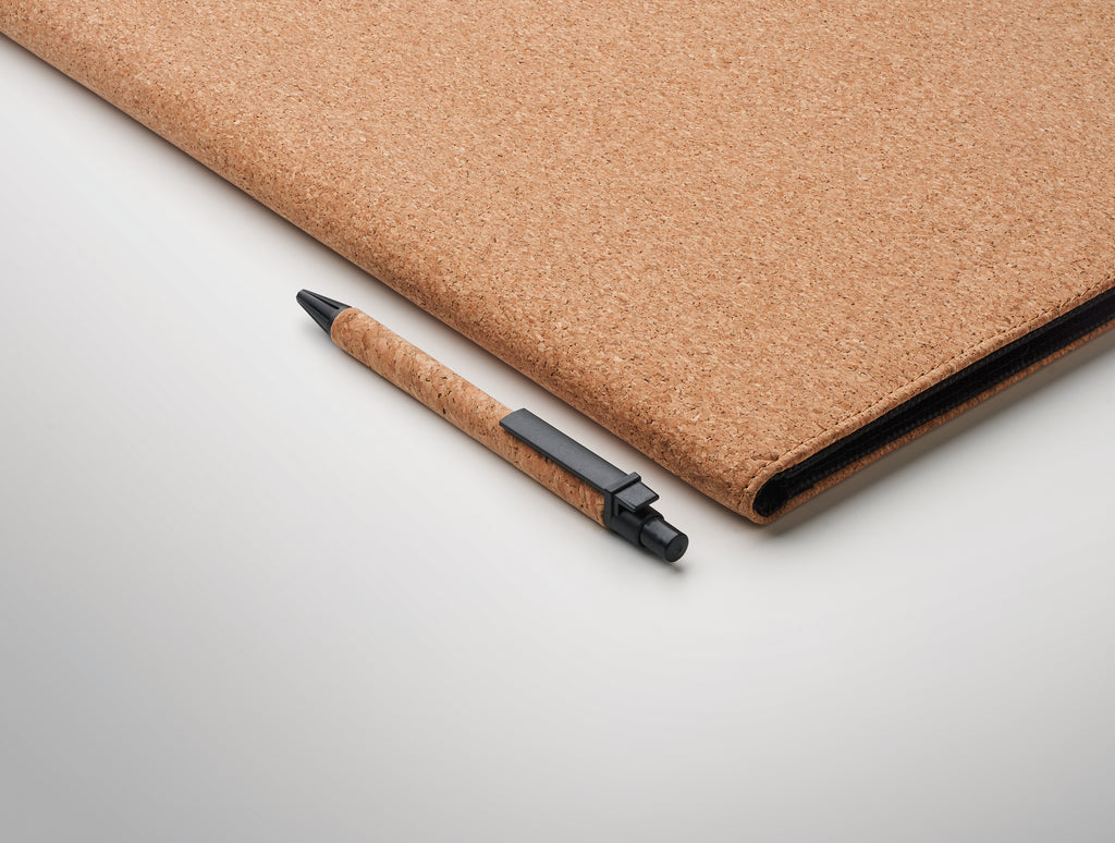 CONCORK A4 Cork Conference Folder with Notepad