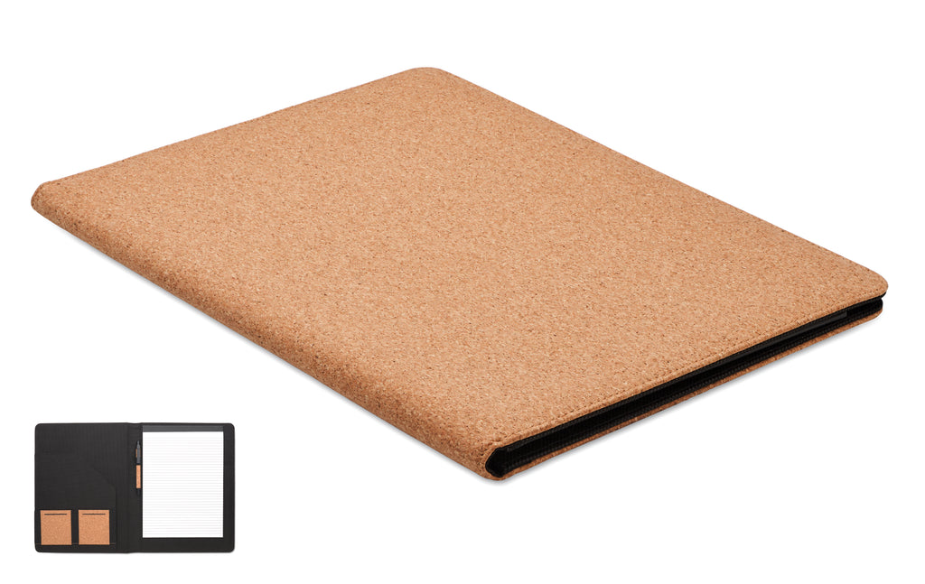 CONCORK A4 Cork Conference Folder with Notepad