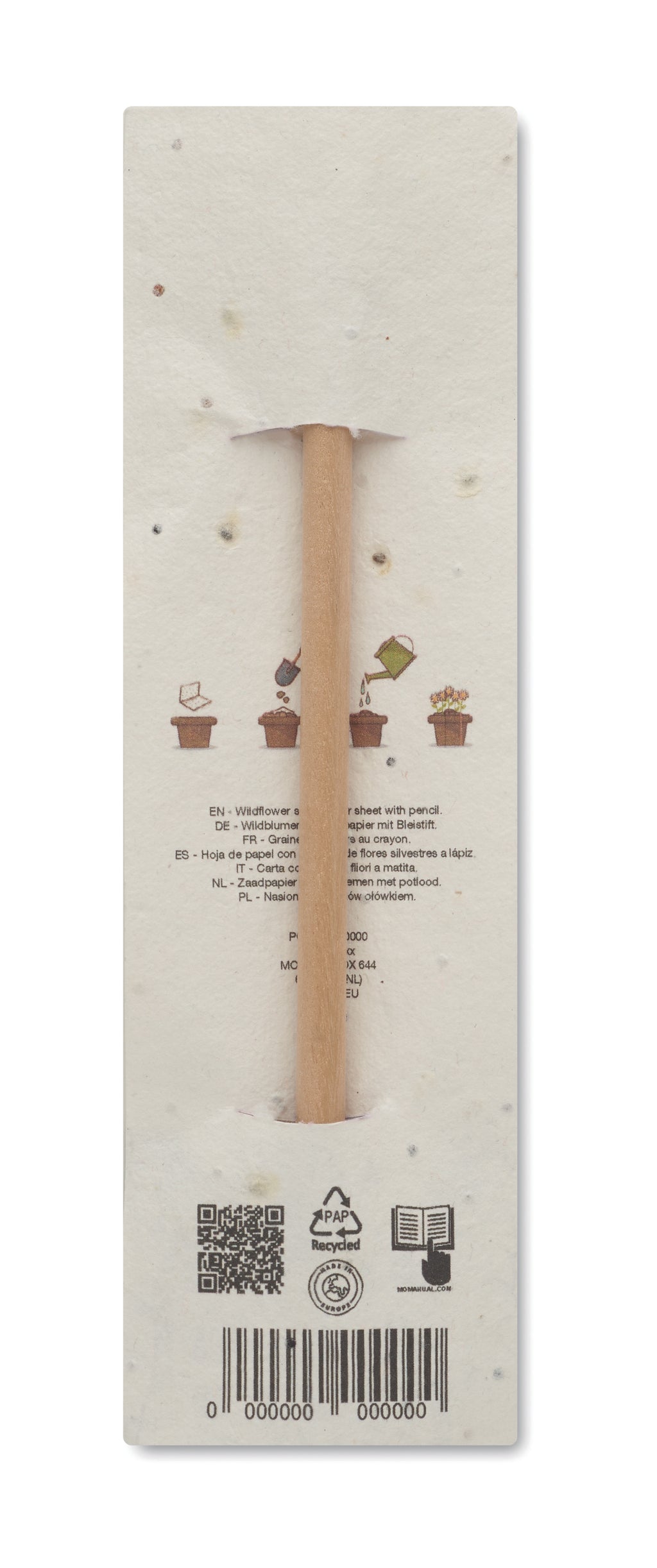 PENSEED Natural Wood Pencil in Wildflower Seed Pouch