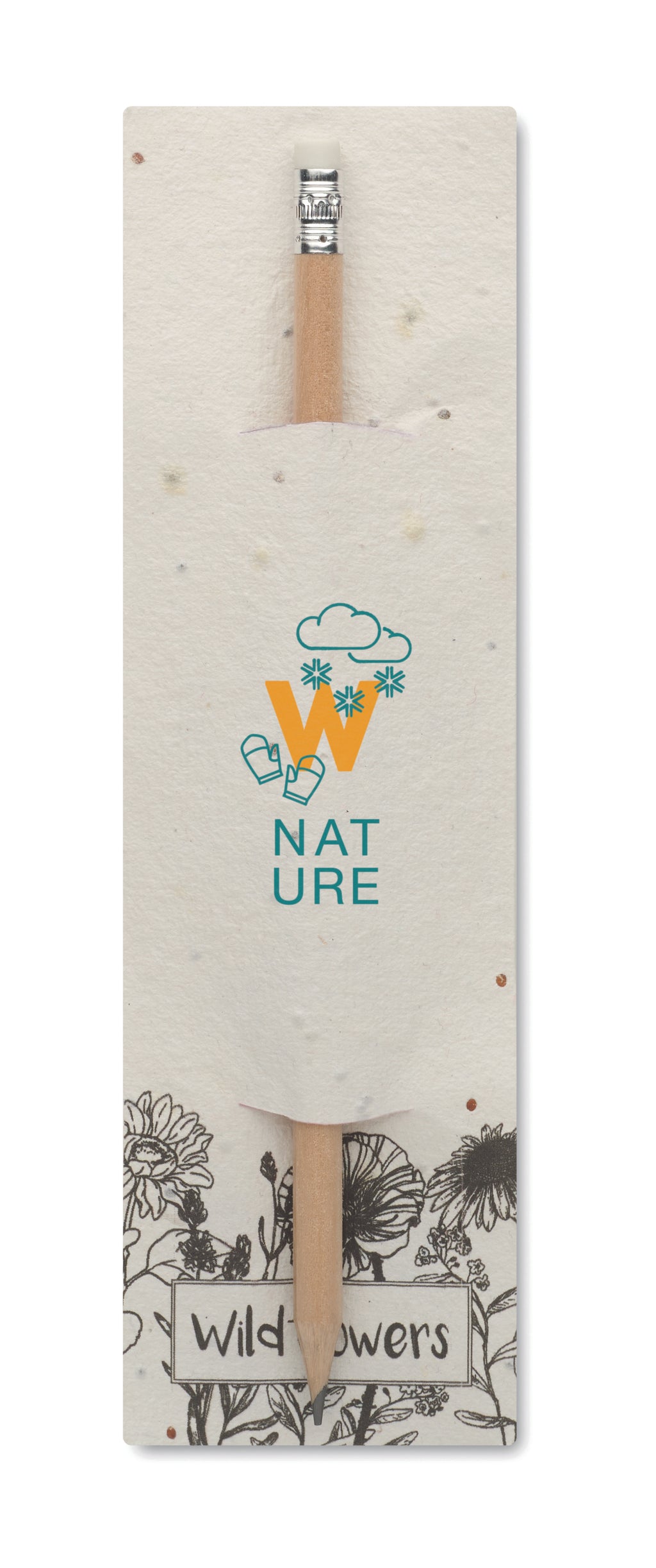 PENSEED Natural Wood Pencil in Wildflower Seed Pouch
