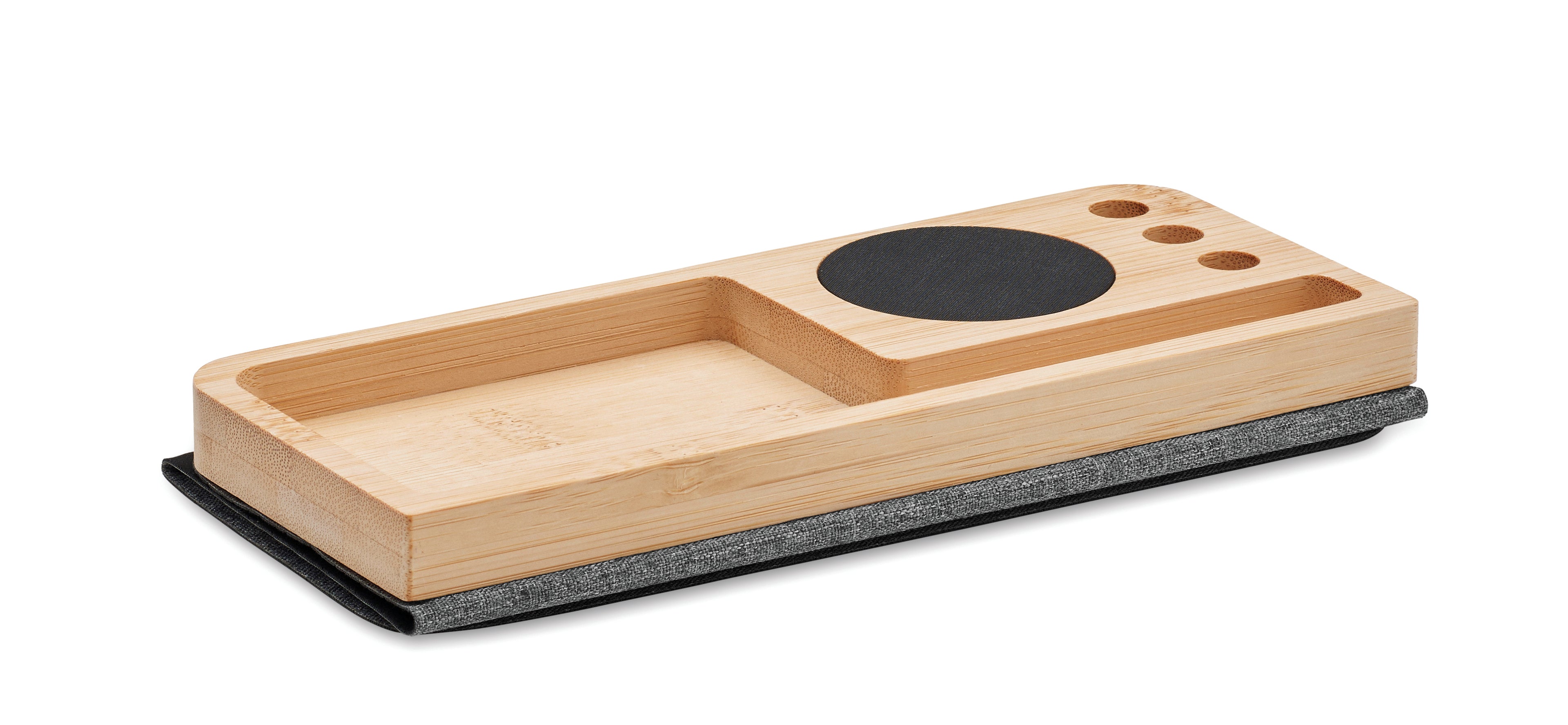 PANDU Bamboo Wireless Charger and Desk Organizer