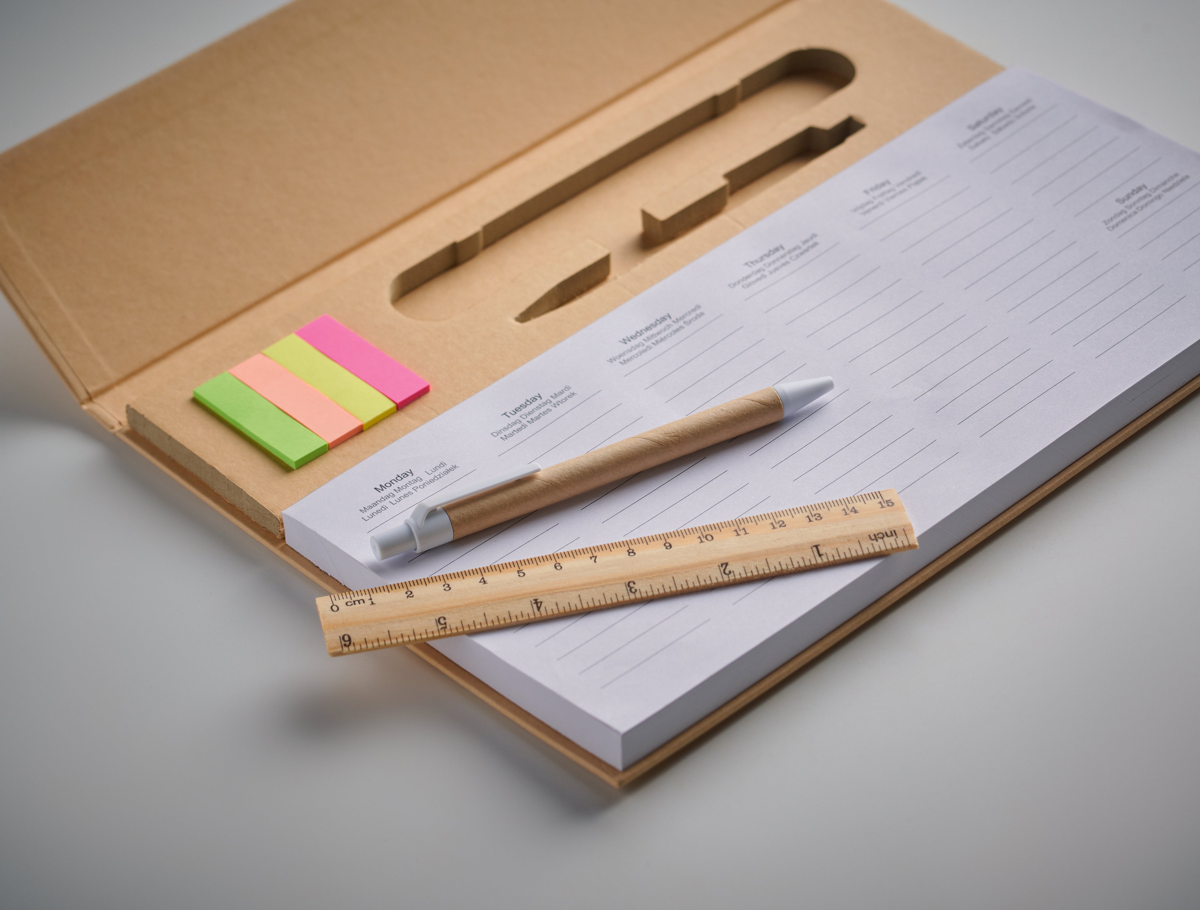 MEMWEEK Weekly Desktop Planner with Pen and Ruler