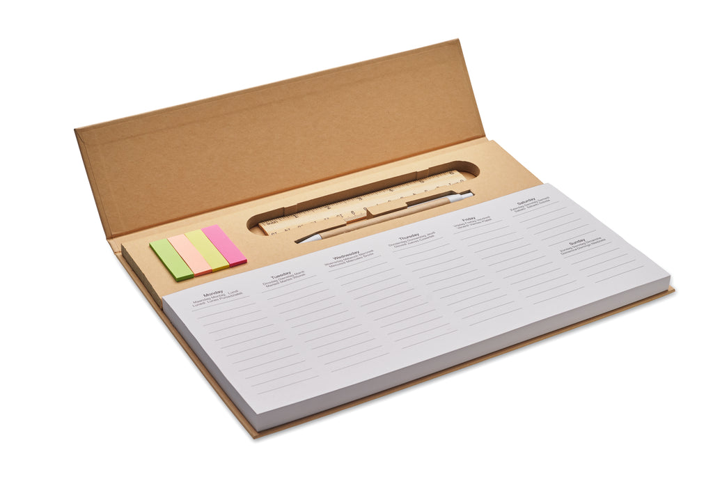 MEMWEEK Weekly Desktop Planner with Pen and Ruler