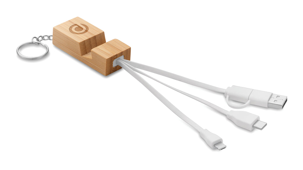 CLAUERC Bamboo Key Ring Phone Stand