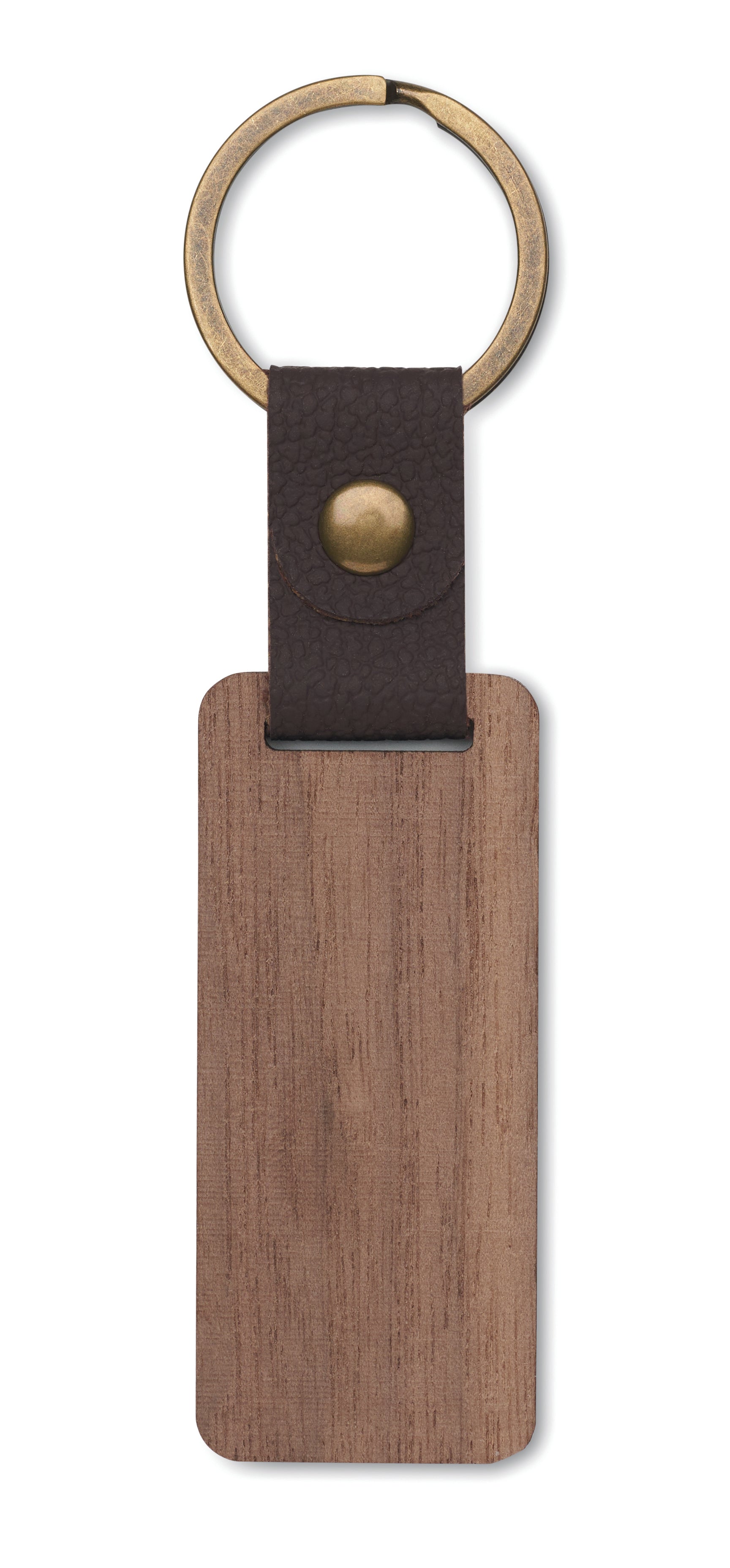 NAWKEY Walnut and PU Leather Keyring