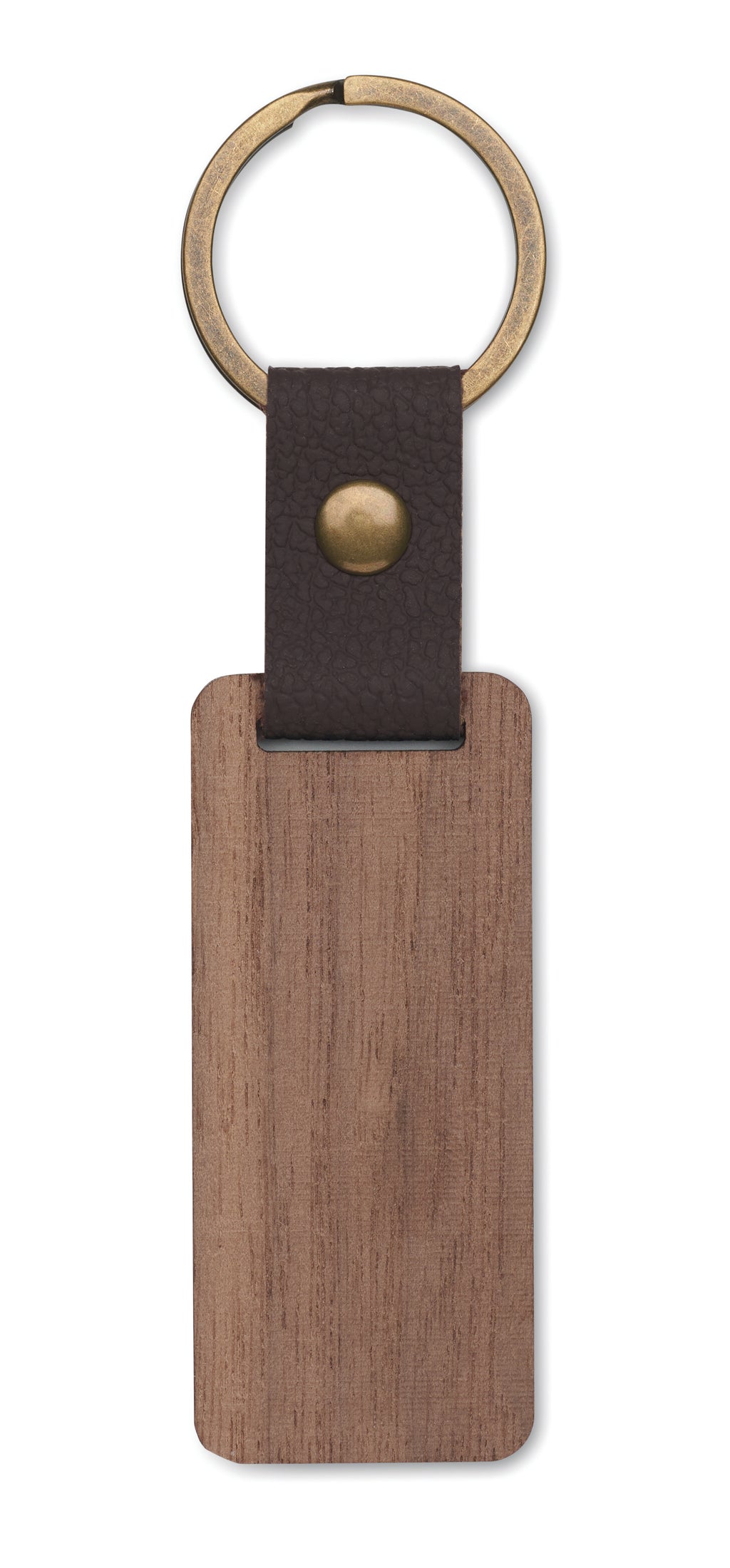 NAWKEY Walnut and PU Leather Keyring