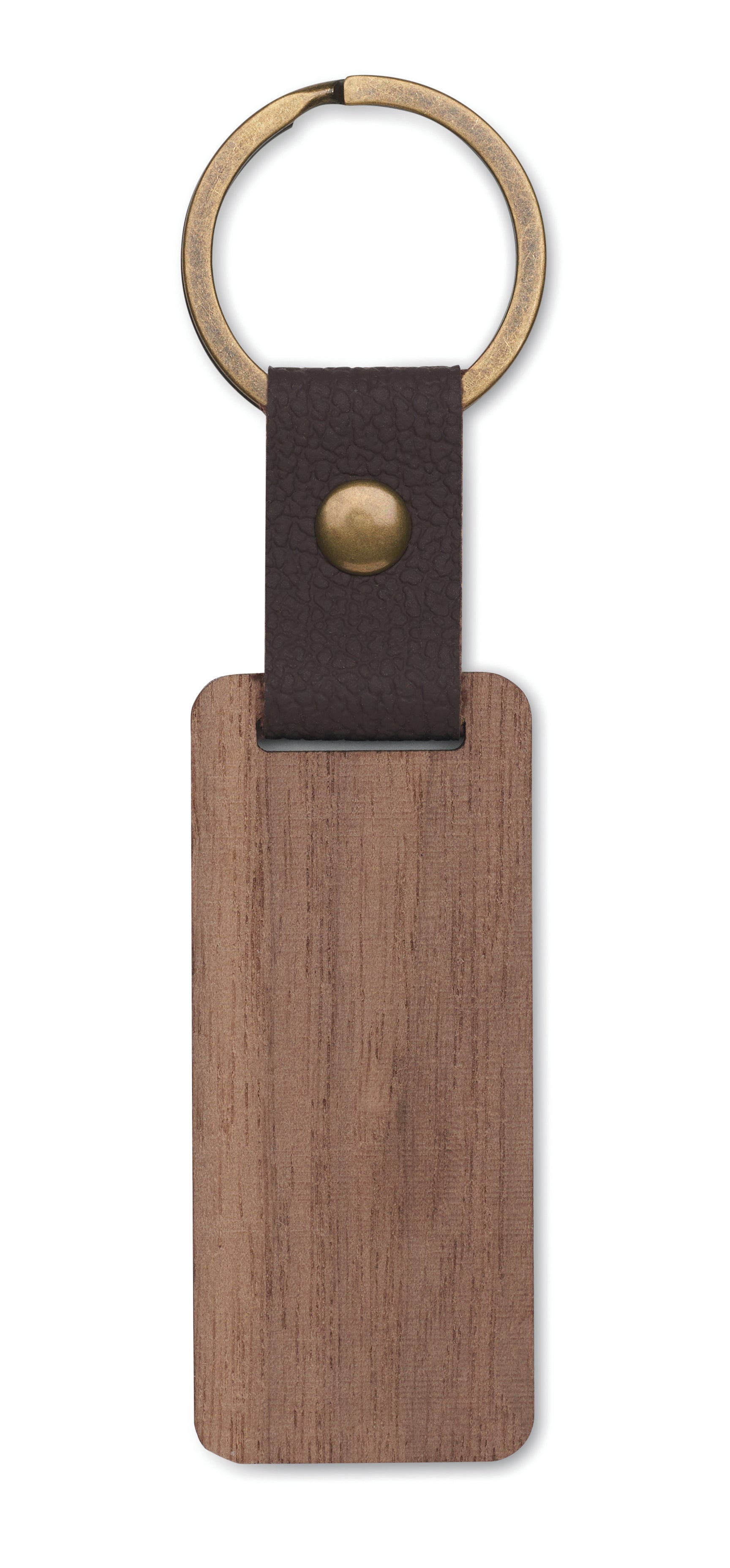 NAWKEY Walnut and PU Leather Keyring
