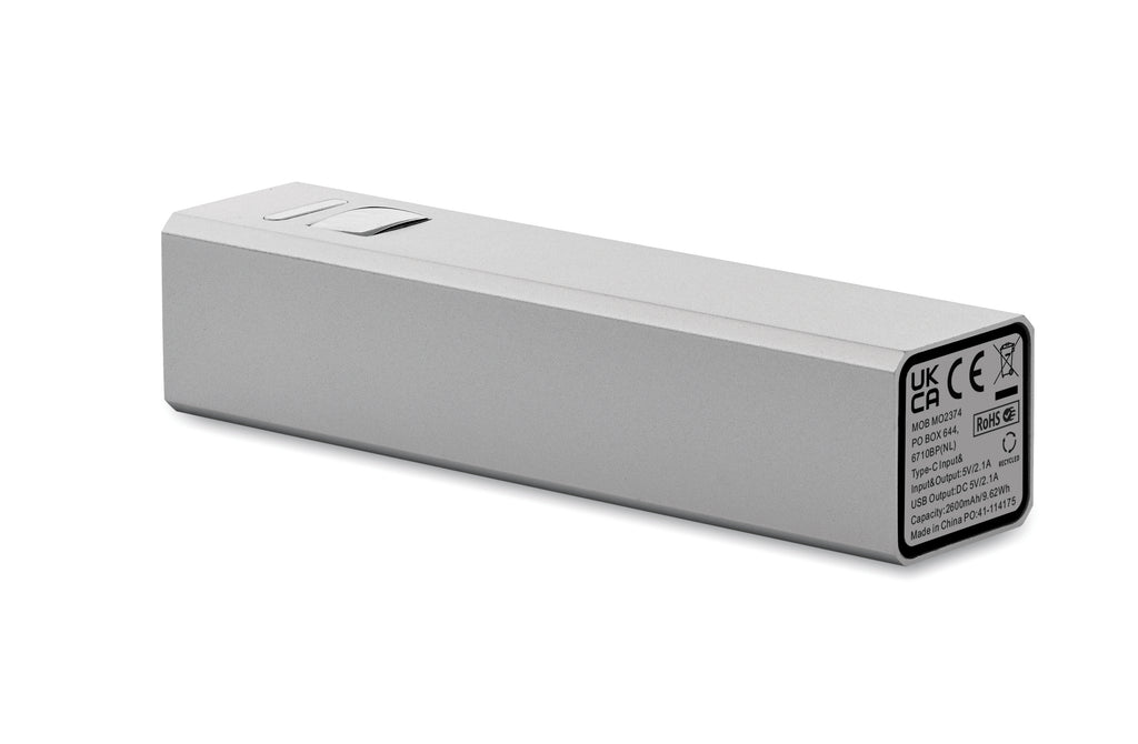 POWERALUC Recycled Aluminium Powerbank 2600mAh