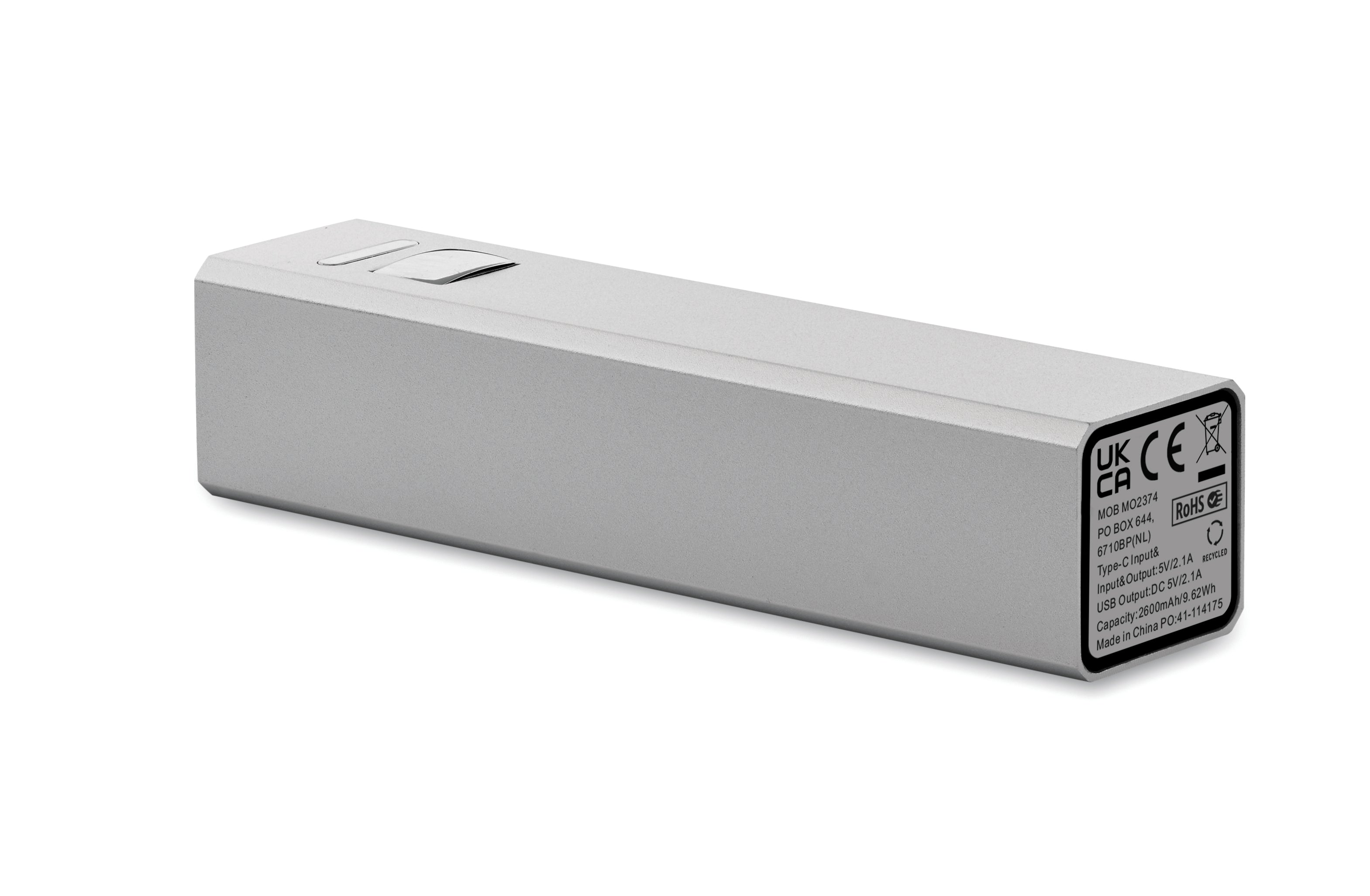 POWERALUC Recycled Aluminium Powerbank 2600mAh