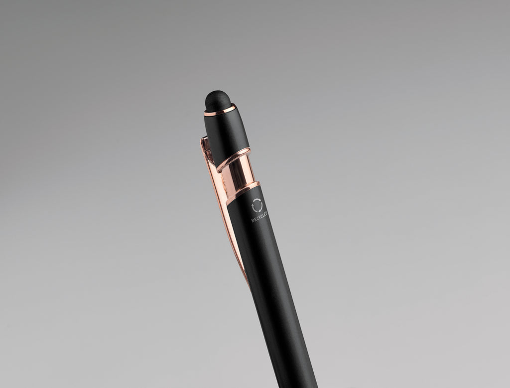 Scribble Recycled Aluminium Stylus Pen with Rose Gold