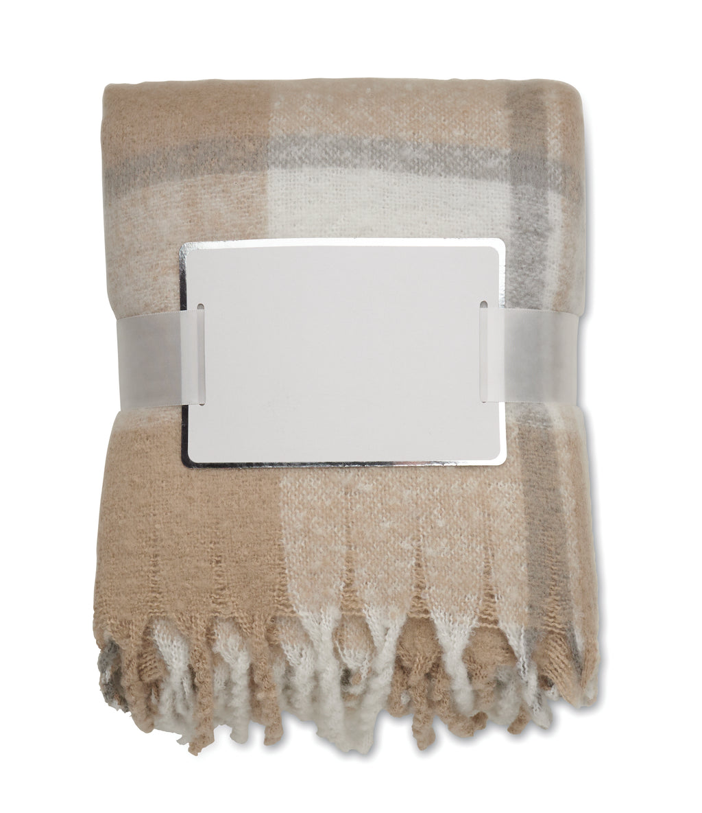 QUET Chequered Mohair Feel RPET Blanket