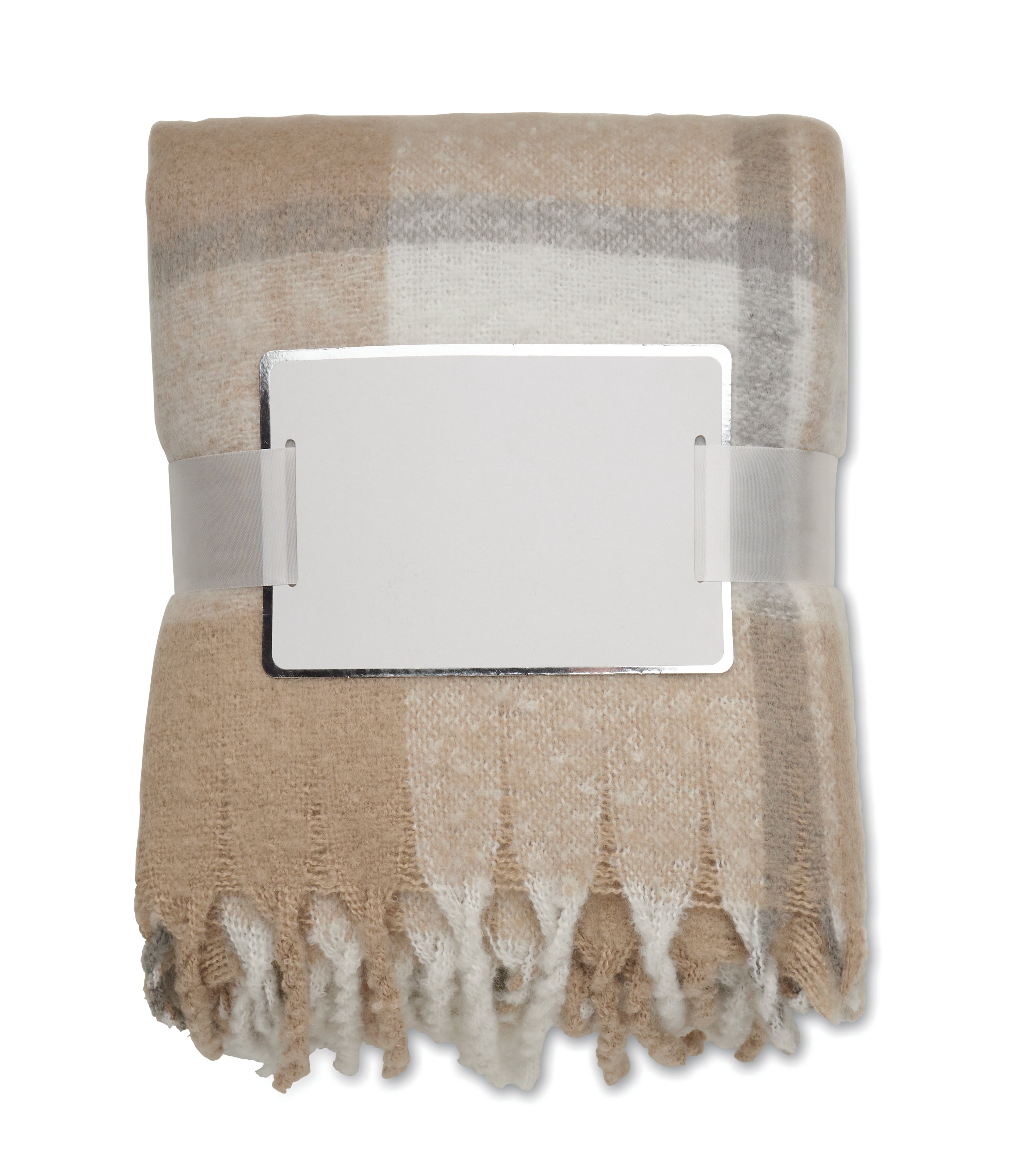 QUET Chequered Mohair Feel RPET Blanket
