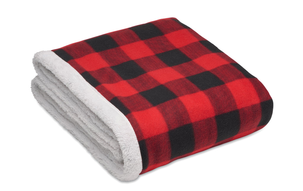 Shermatt RPET Sherpa Fleece Blanket with Handle