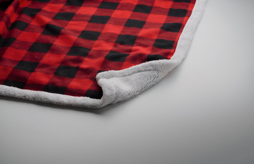 Shermatt RPET Sherpa Fleece Blanket with Handle