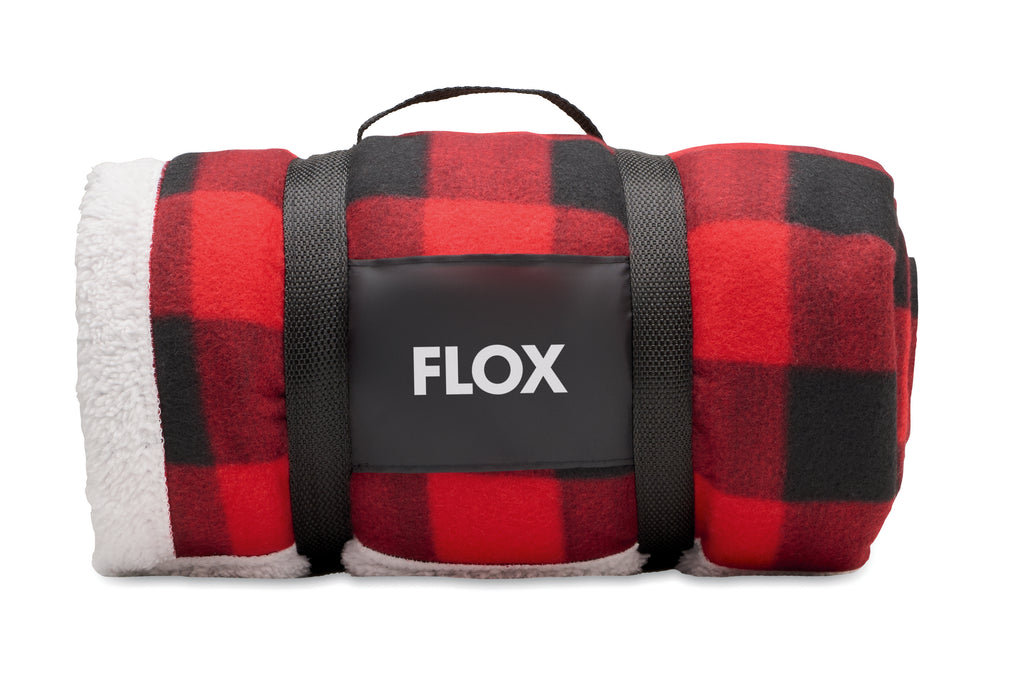 Shermatt RPET Sherpa Fleece Blanket with Handle